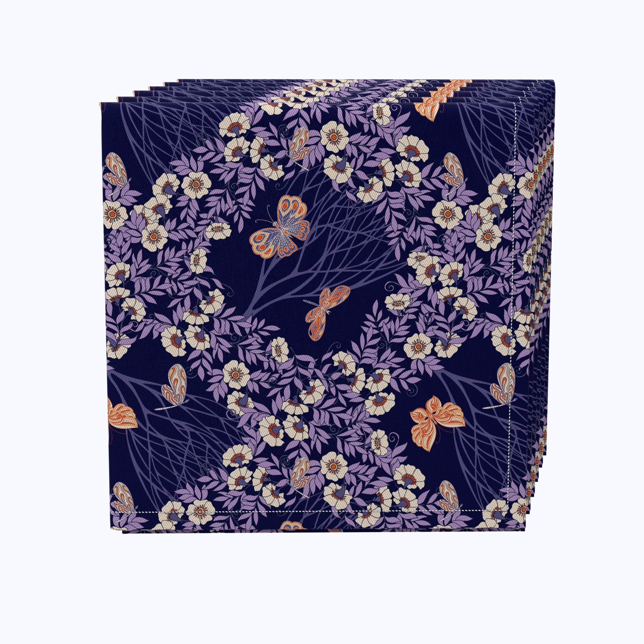 Elegant Floral Cotton Napkins Set of 5 - Soft & Absorbent for Dining, Parties & Home Decor