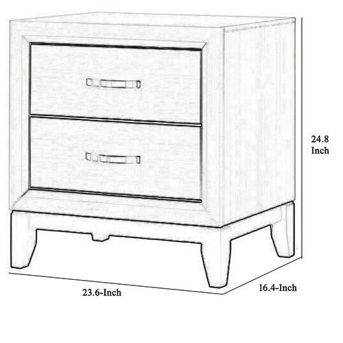 Benjara 2 Drawer Nightstand - Black and White Dual Tone Wooden Bedside Table with Chamfered Legs | Perfect for Bedroom, Guest Room, or Dorm Decor