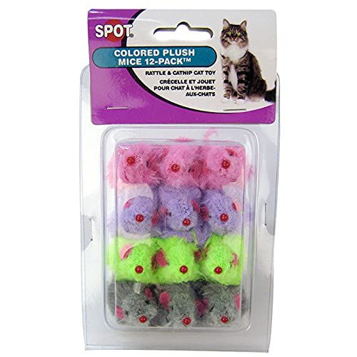 Colorful Fur Mice Cat Toys - 3 Pack for Interactive Play, Hunting & Exercise - Perfect for Kittens & Adult Cats