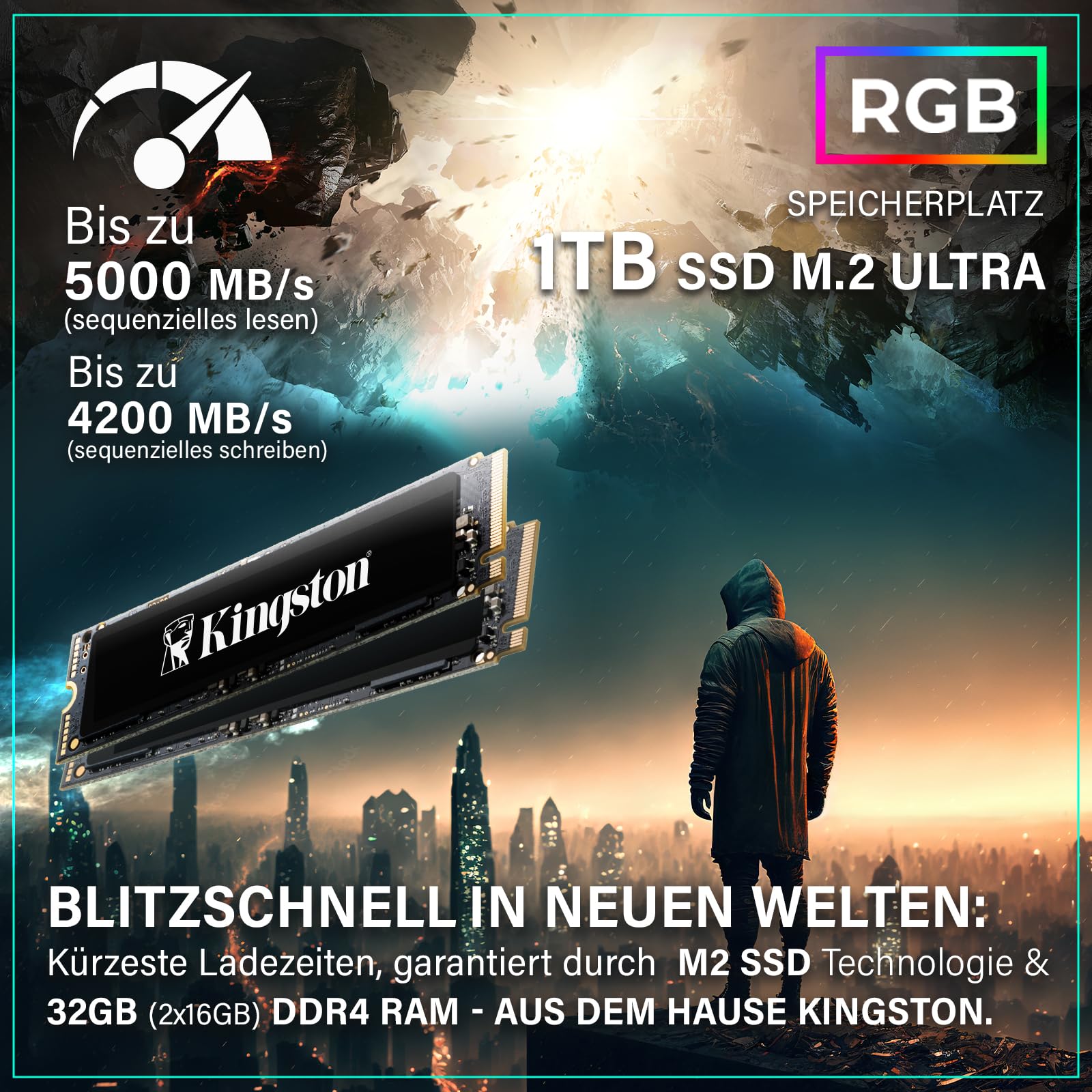 Greed® MK2 Pro Gaming PC - AMD Ryzen 7 5700X, RTX 4070 12GB, 32GB DDR4 RAM, 1TB SSD, WiFi 6, Windows 11 Pro - Ultra Fast 4K Ray Tracing RGB Gaming Desktop Computer for Esports, Streaming & VR Gaming