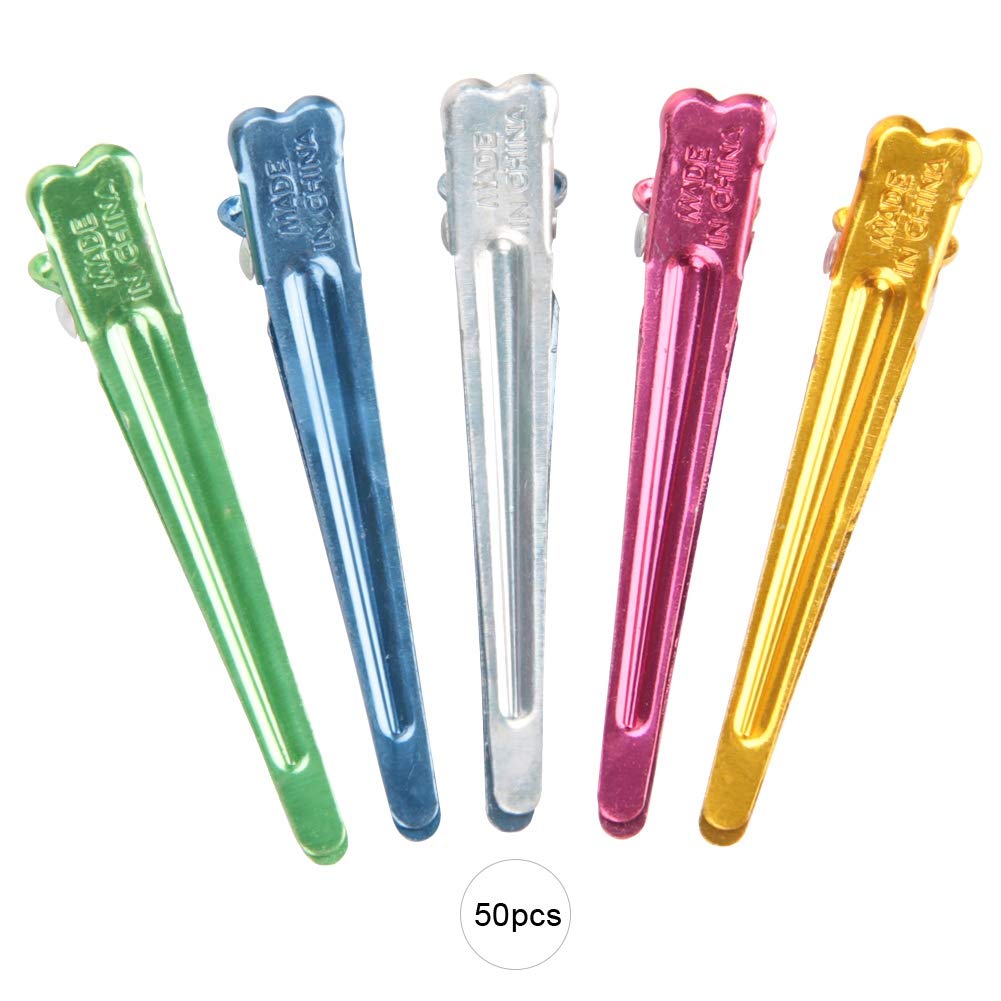 Professional Aluminum Duckbill Hair Clips for Salon Styling - Strong Hold Hair Styling Accessories for Thick & Thin Hair - Perfect for Haircuts, Updos & Braiding
