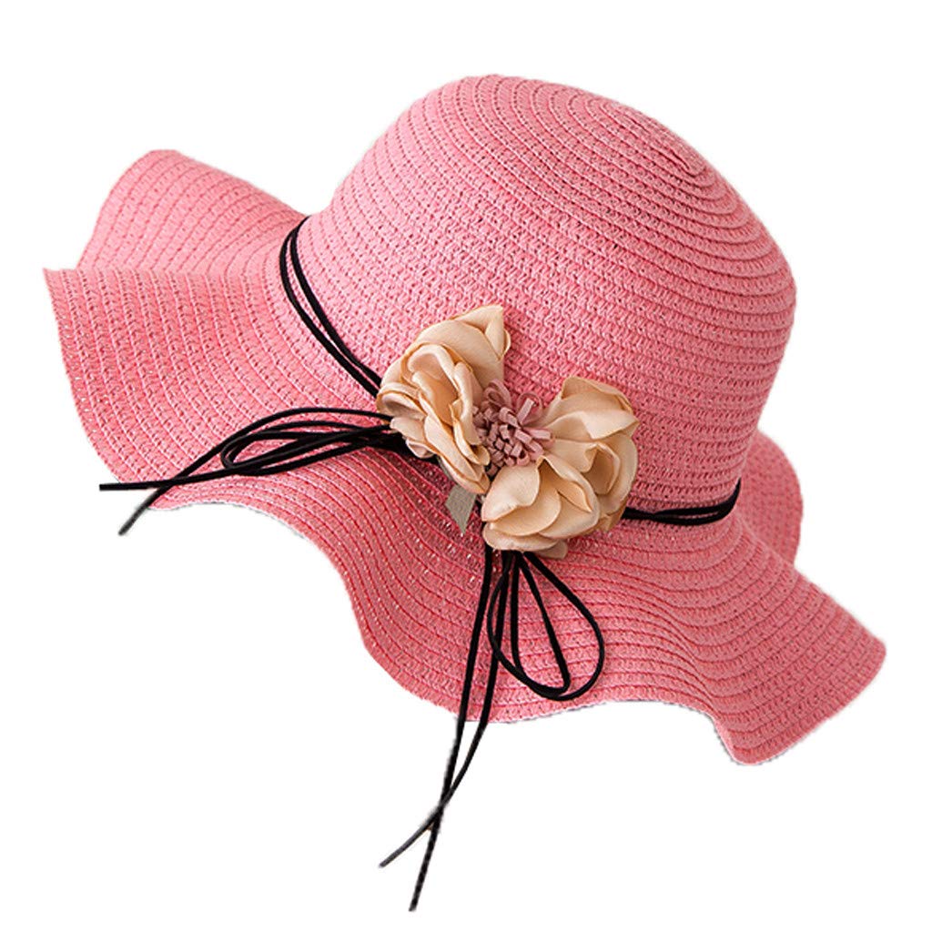 Women's Wide Brim Straw Sun Hat - Foldable UV Protection Floppy Beach Hat for Summer Travel, Outdoor Activities, and Gardening