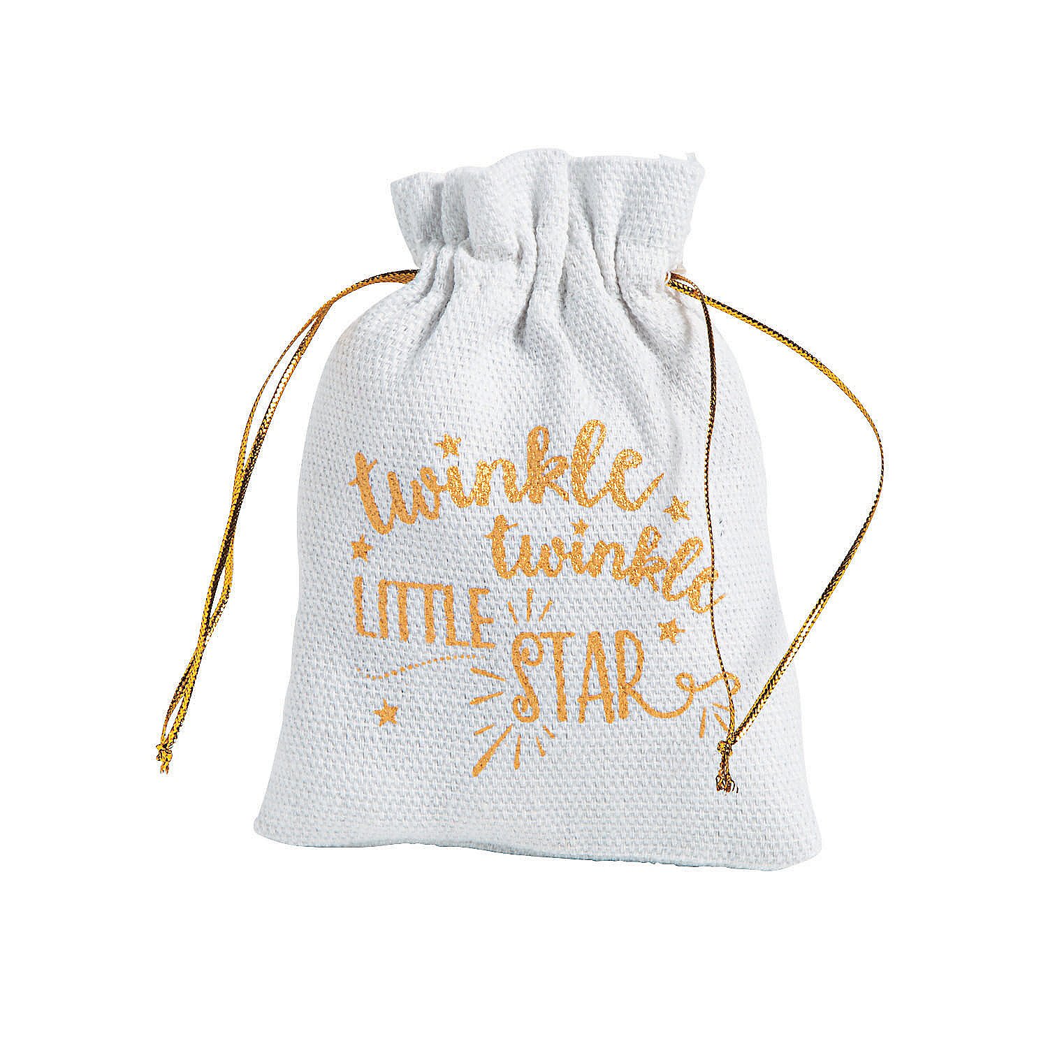 Mini Twinkle Twinkle Canvas Drawstring Bags - Small Gift Pouches for Jewelry, Party Favors & Travel Essentials | Cute Starry Design for Kids & Adults