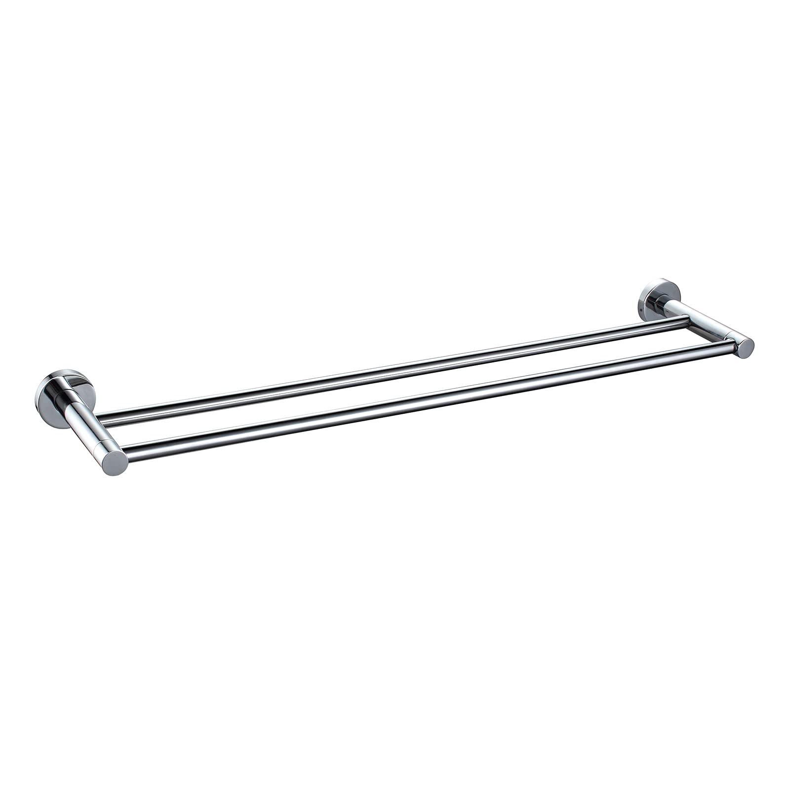 RED SATURN 23.6 Inch Double Towel Bar - Premium SUS304 Stainless Steel Bathroom Towel Rack with Chrome Finish - Wall Mounted for Washcloths & Hand Towels - Perfect for Bathroom, Spa, and Guest Room Organization
