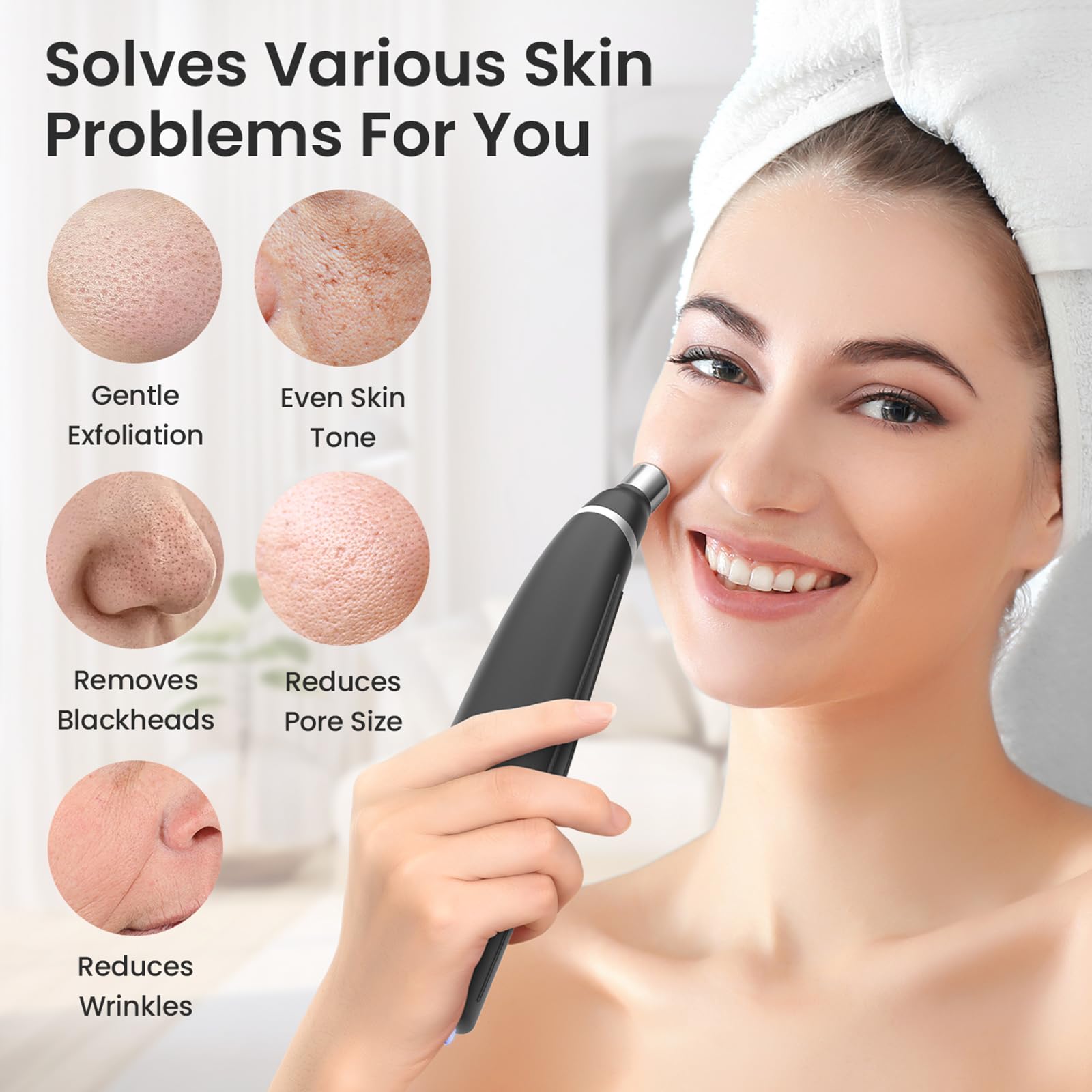 Professional 3-in-1 Microdermabrasion Machine - Portable Facial Exfoliator for Skin Rejuvenation, Blackhead & Acne Treatment - Perfect for Home Spa & Salon Use