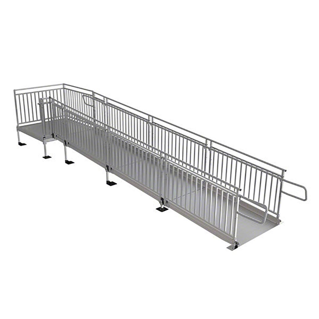 Pathway HD Modular Ramp System with Picketed Handrails - ADA Compliant Wheelchair Access Ramp for Home & Business Use - Durable Aluminum Construction for Indoor/Outdoor Accessibility Solutions