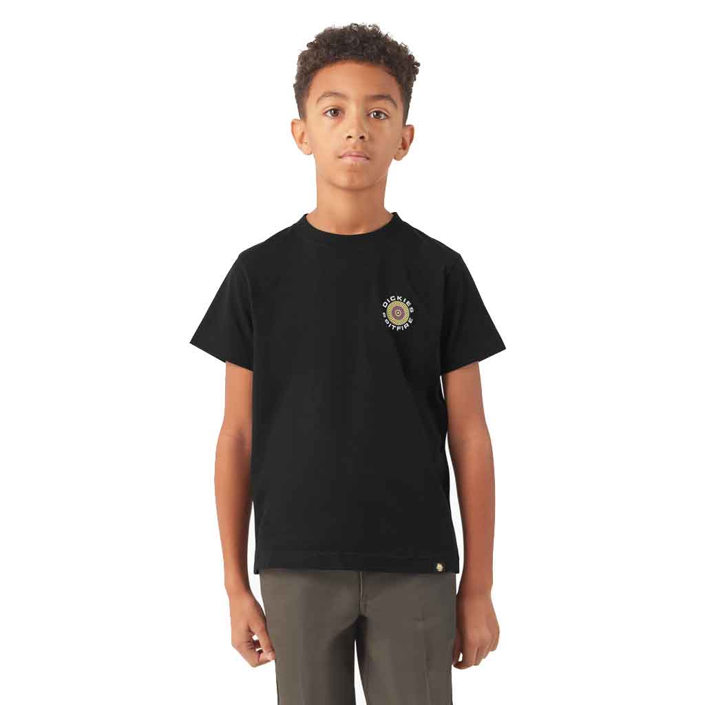 Dickies x Spitfire Youth Graphic Tee - Black Cotton T-Shirt for Boys & Girls - Cool Streetwear for Skateboarding & Casual Outfits