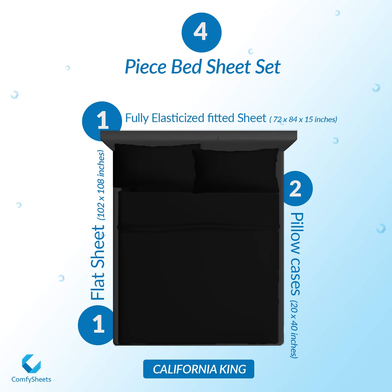 Luxury 600 Thread Count Egyptian Cotton California King Sheet Set (4-Piece) - Sateen Weave Deep Pocket Bed Sheets (18