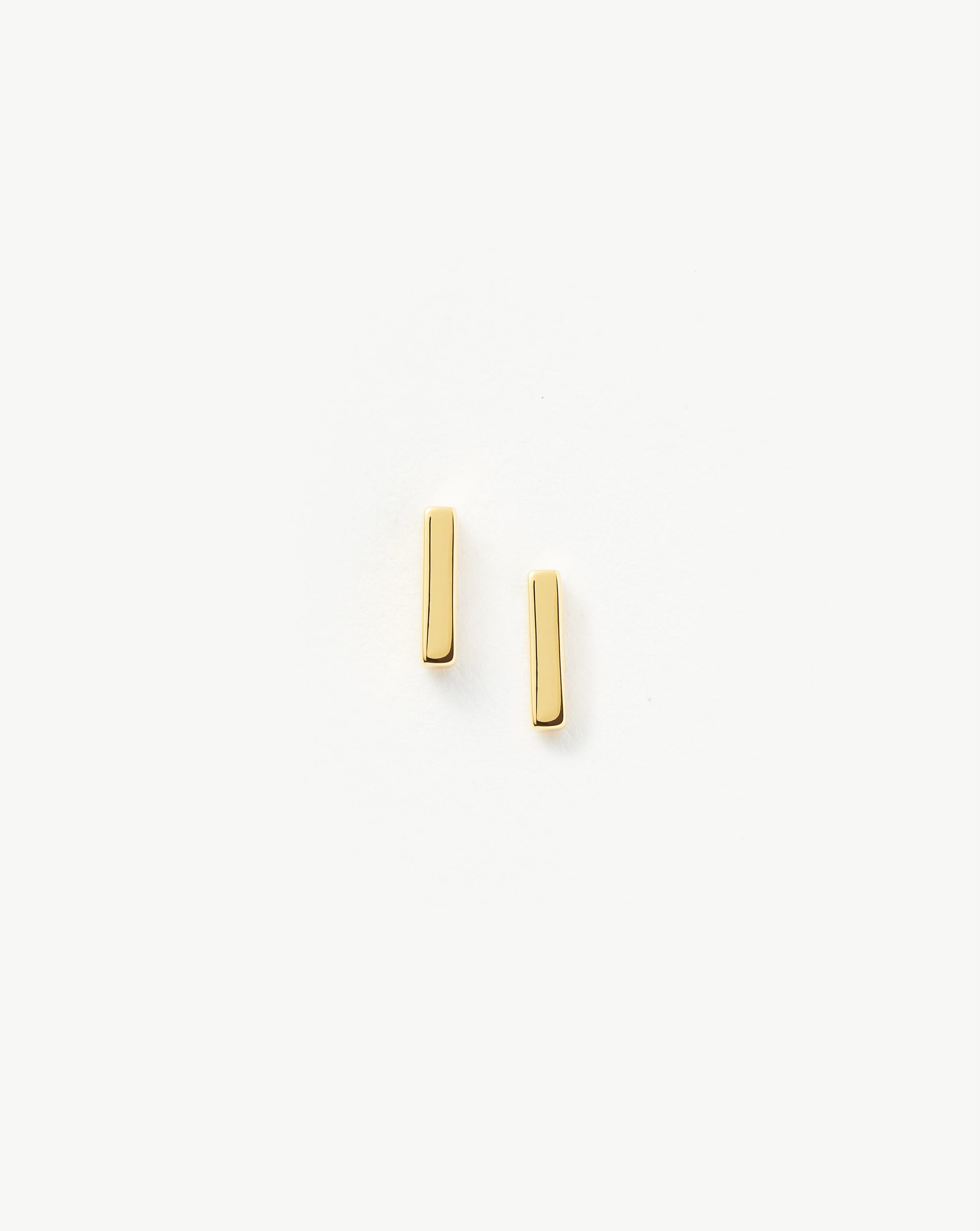 18k Gold Vermeil Bar Stud Earrings for Women - Minimalist Dainty Jewelry for Everyday Wear, Work, and Special Occasions