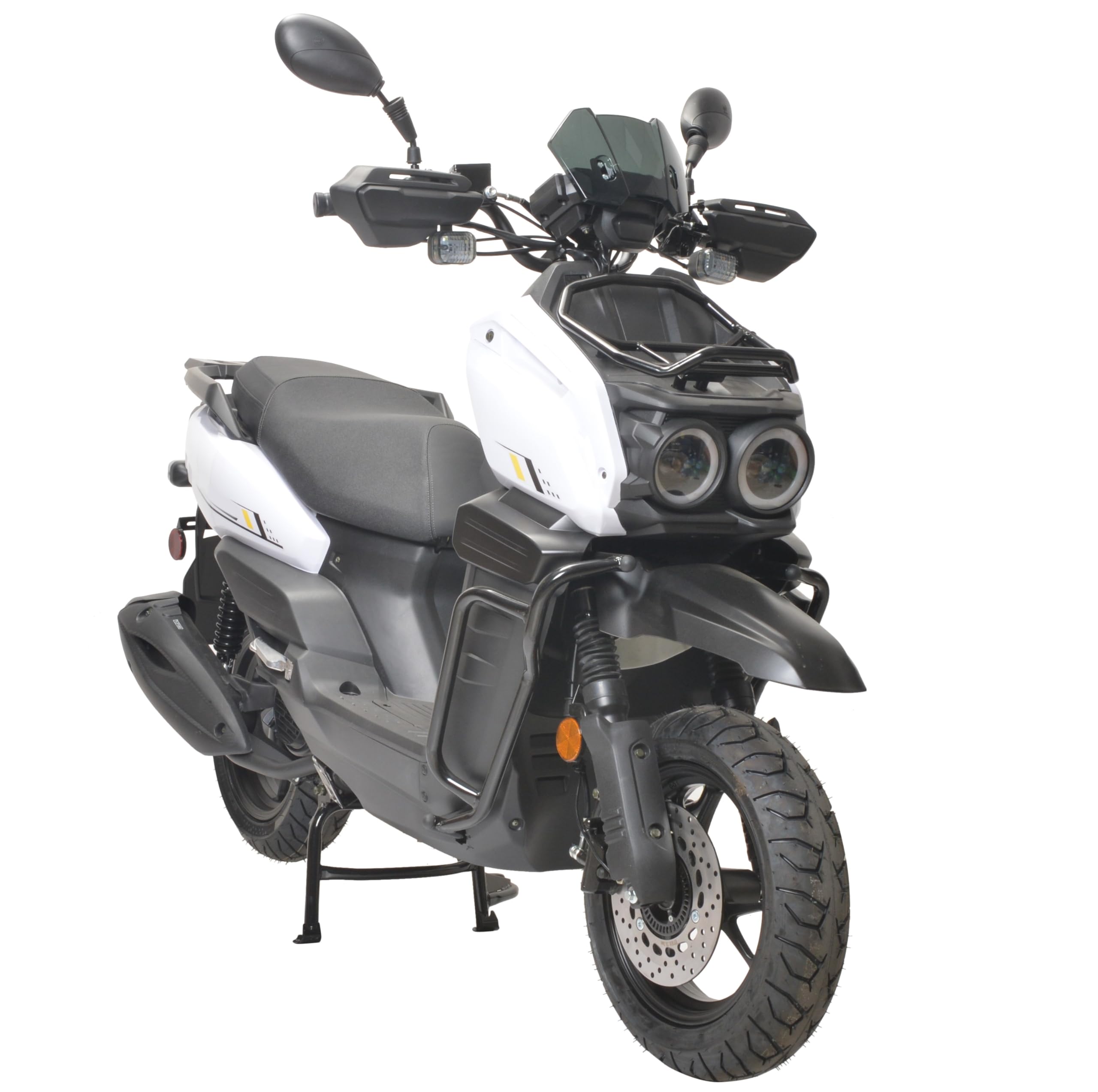 150cc Gas Scooter Motorcycle - Fully Automatic CVT Transmission, 12 Inch Aluminum Wheels, Street Legal Moped for Adults (White) - Perfect for Commuting, Urban Riding & Short Trips