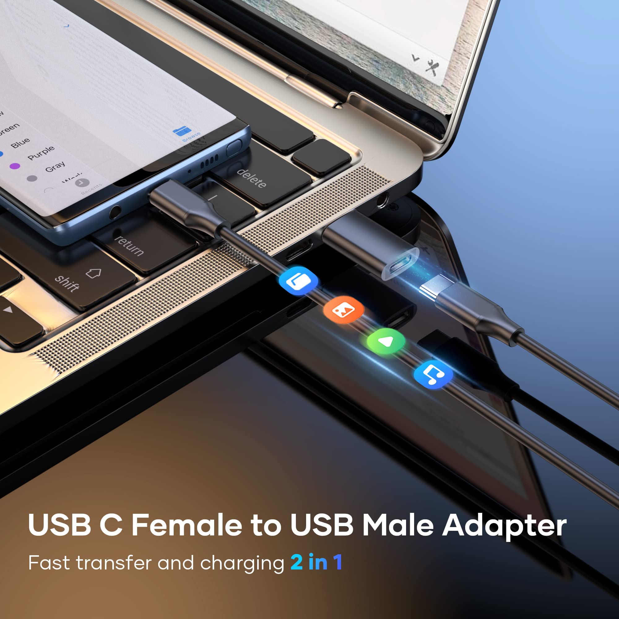 Zestiq USB C to USB 3.0 Adapter (4 Pack) - Compatible with iPhone, iPad, Samsung, Mac - for Fast Data Transfer