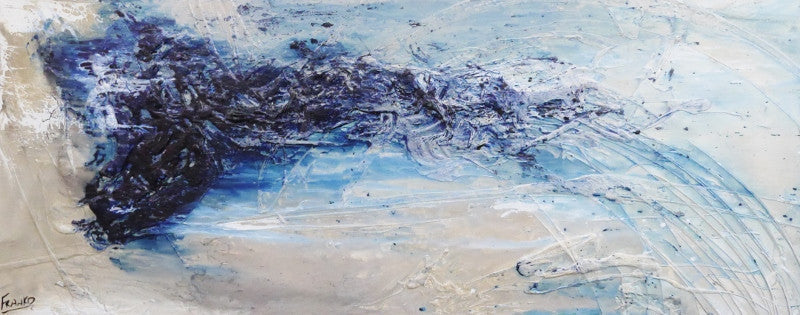 Abstract Blue Wall Art - Modern Canvas Painting for Home & Office Decor | Perfect for Living Room, Bedroom, or Workspace Inspiration