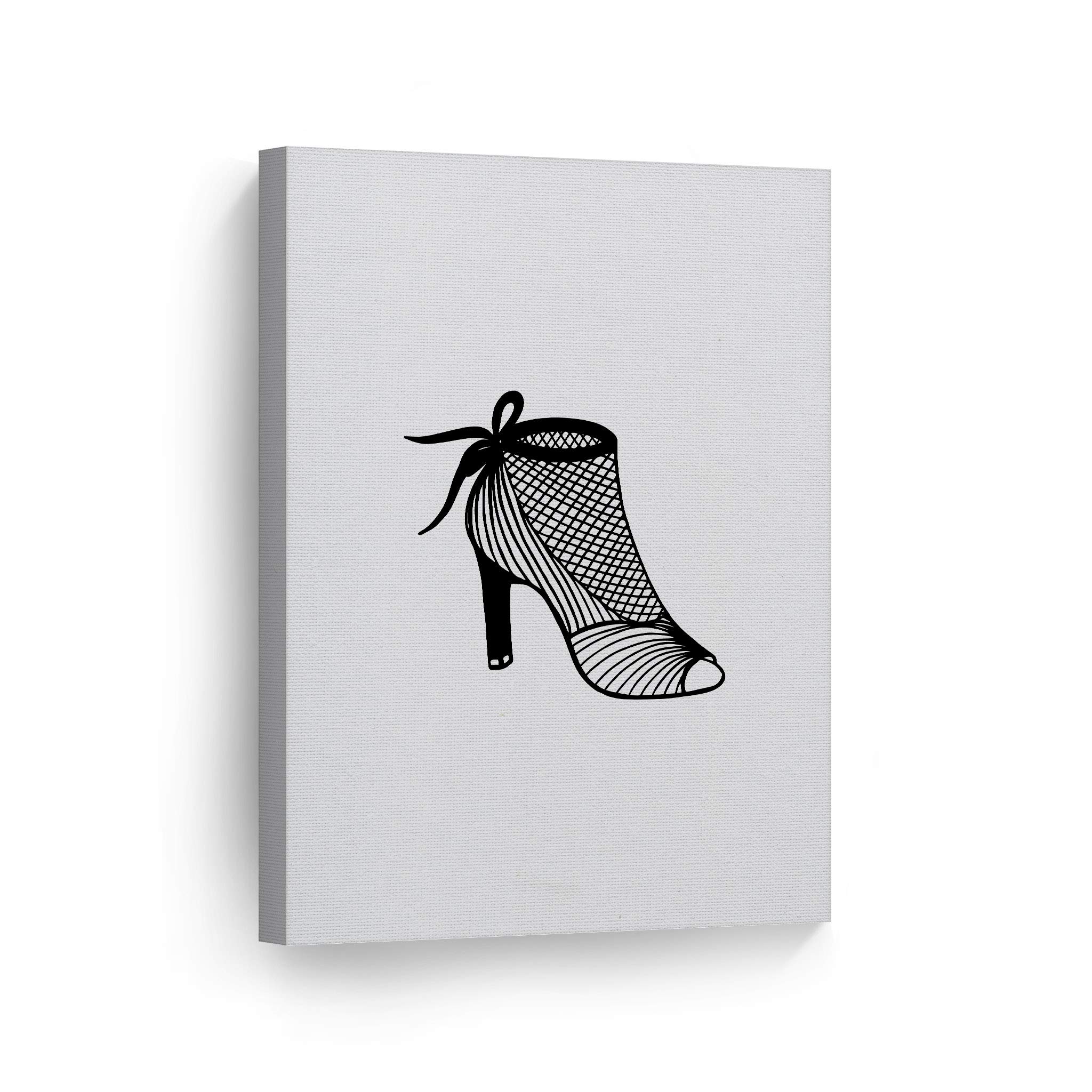 Black and White Sexy Woman High Heels Sketch Drawing - Glam Fashion Canvas Wall Art Print (40x30 Inches, Rolled) for Office, Bathroom, Teen Girls Room, Women's Dorm, Bedroom & Living Room Decor | Elegant Home & Gift Idea