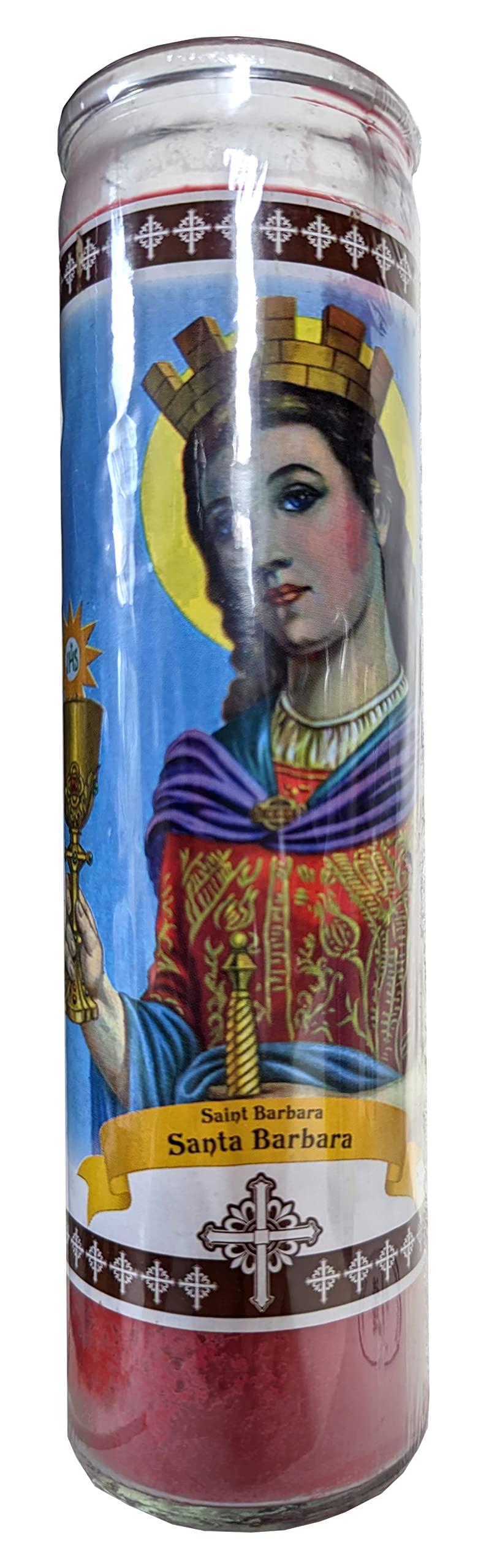 Saint Barbara Red Devotional Candle - Religious Prayer Candle for Catholic Saints, Home Altar Decor & Spiritual Protection - Perfect for Prayer, Meditation & Sacred Spaces