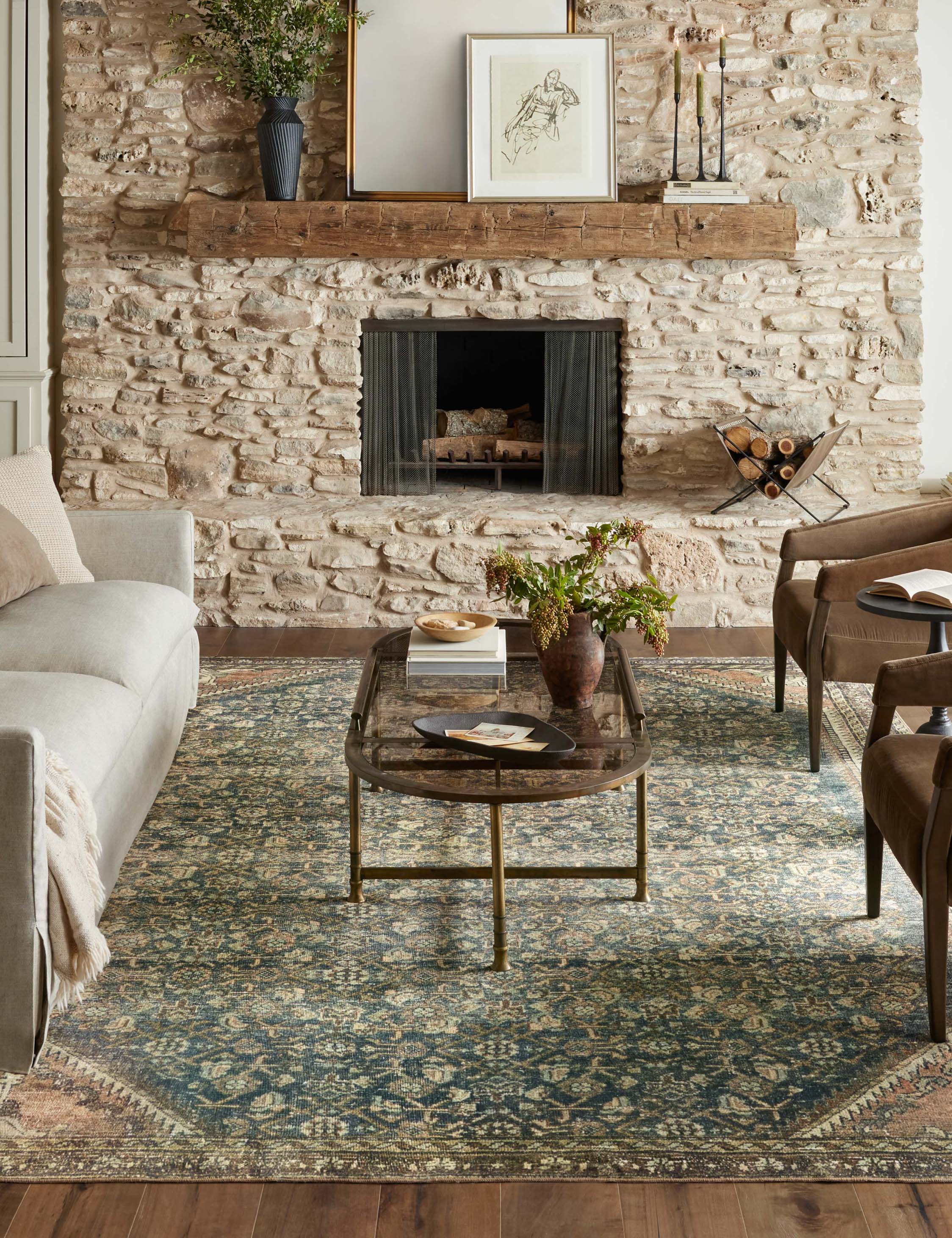 Magnolia Home by Joanna Gaines x Loloi Banks I Area Rug - Soft Indoor/Outdoor Living Room Carpet for Home Decor, Bedroom, Office & Patio