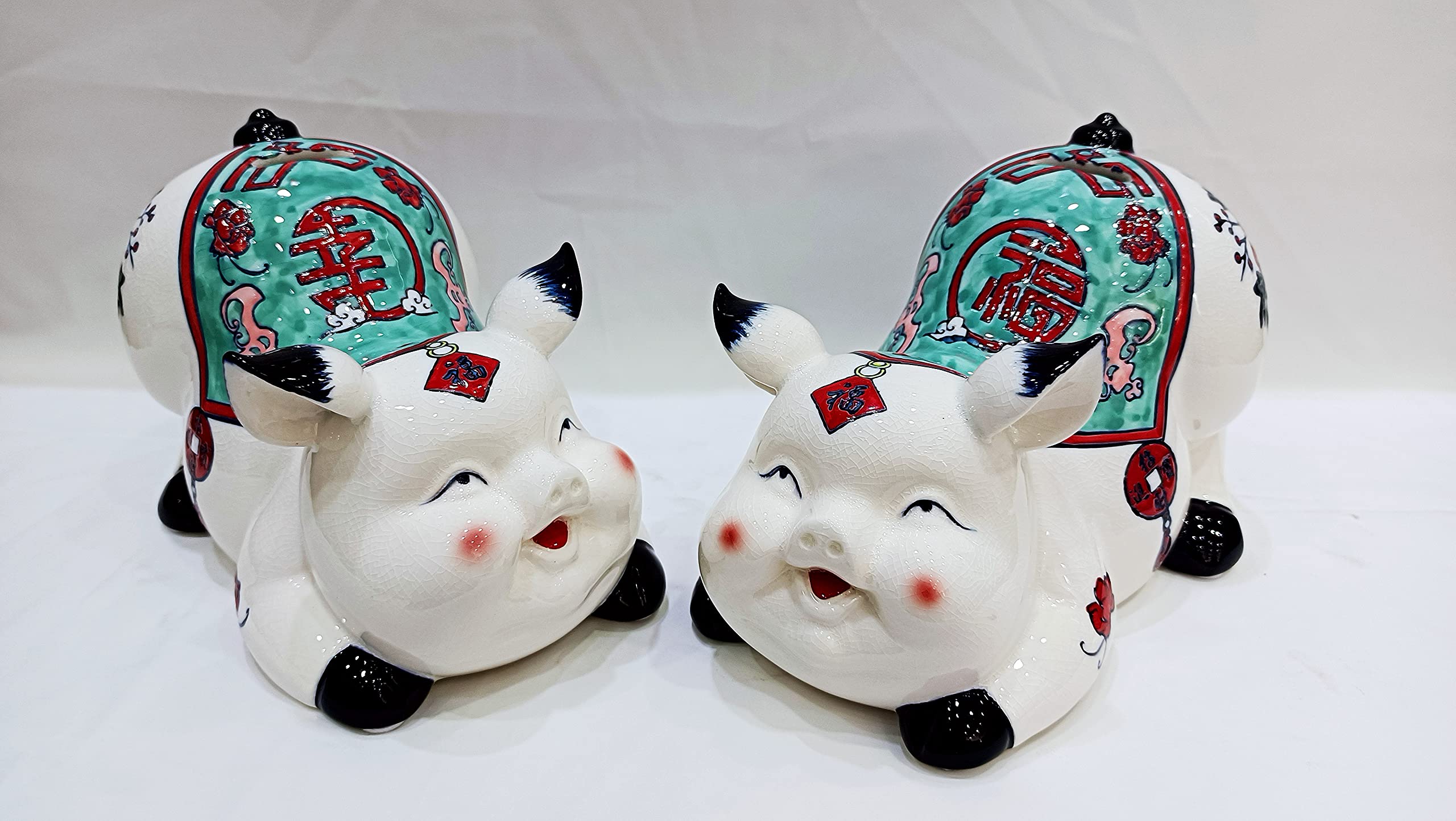 Ceramic Pig Sculpture - Cute Piggy Bank Figurine, Porcelain Craft for Home Decor, Creative Gift Idea for Office, Living Room & Bedroom | Perfect for Farmhouse Decor, Birthday Gifts & Collectibles