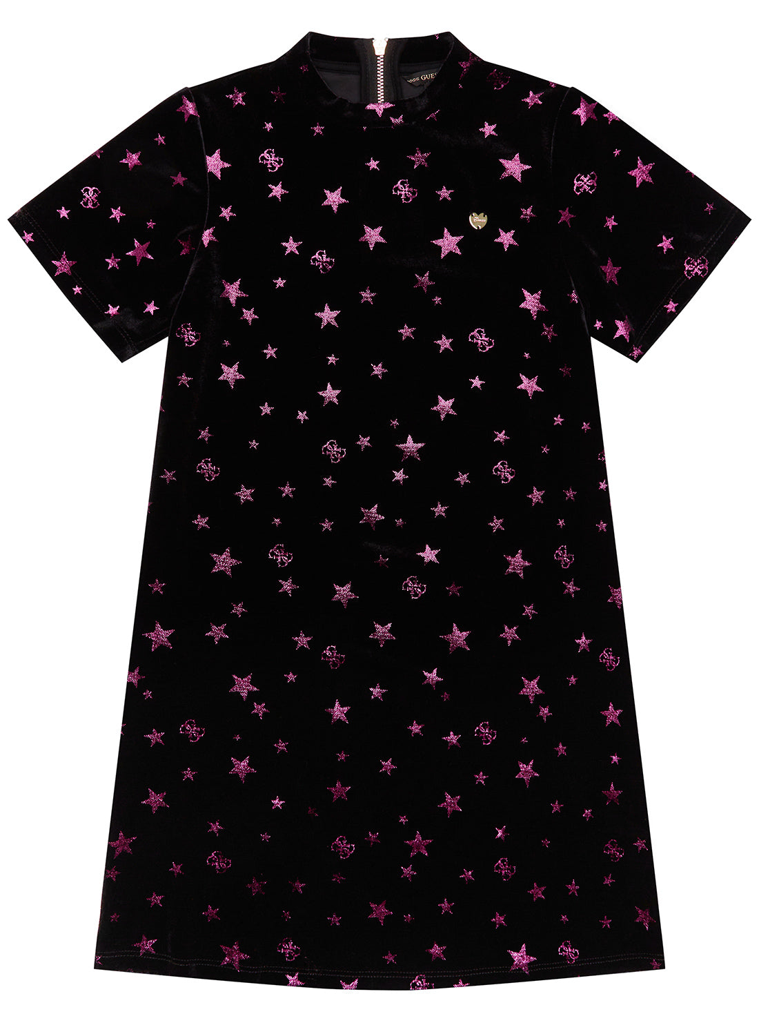 Black Star Print Short Sleeve Dress for Women - Casual Summer Flowy Dress for Beach, Party & Everyday Wear (Size 2-7)