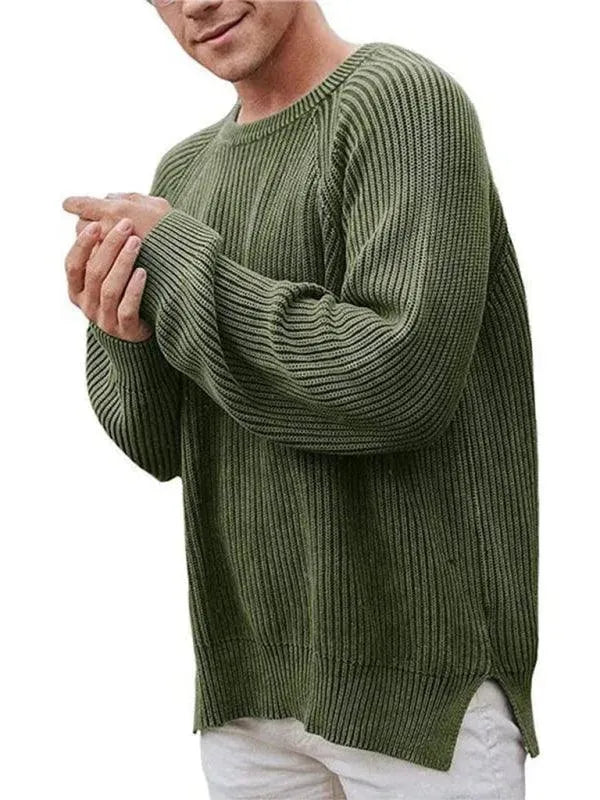 Oversized Loose Fit Men's Crew Neck Sweater - Soft & Comfortable Knit Pullover for Casual Wear, Winter Layering & Cozy Outfits