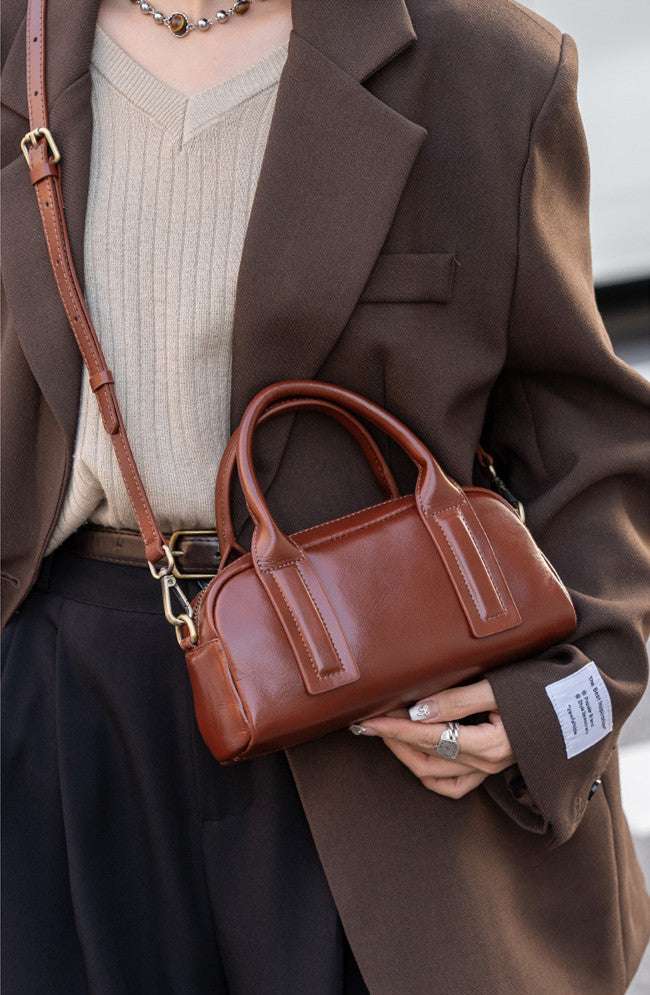 Minimalist Mini Boston Bag - Stylish & Compact Crossbody Purse for Women | Perfect for Travel, Work & Everyday Use