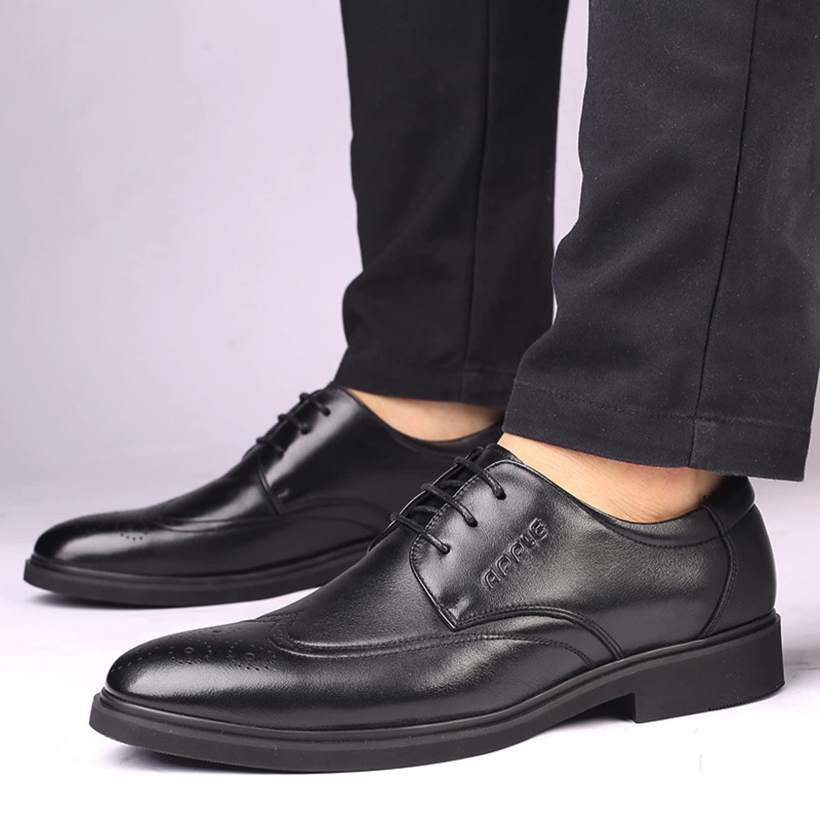 Men's Genuine Leather Brogue Dress Shoes - Breathable Oxfords for Office, Party & Business - Comfortable Formal Shoes for Men - Perfect for Weddings, Interviews & Professional Events