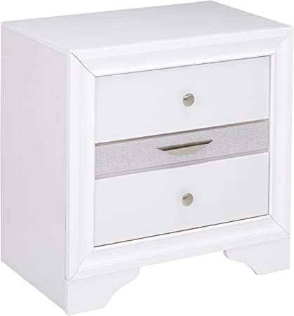 Elegant White Nightstand with 3 Drawers - Modern Wooden Bedside Table with Antique Handles for Bedroom, Living Room & Dorm - Fully Assembled Small End Table | Perfect for Storage, Reading Nook & Home Decor