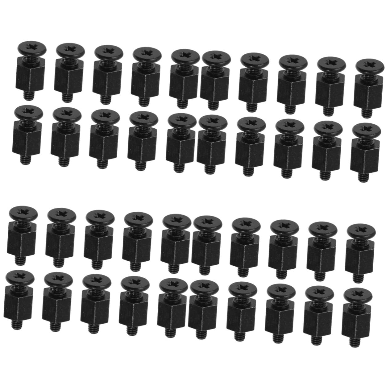 Uonlytech 40 Pcs M2 Motherboard Screws Kit - Black Metal Computer Plate Screws for Laptop, HDD, and Subfloor Assembly - Essential Hardware for PC Builders and Repair Technicians