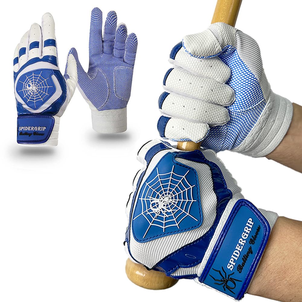 J&S Sporting Spider Grip Baseball & Softball Batting Gloves for Men, Women & Youth - Non-Slip Performance Gloves for Hitting, Training & Games