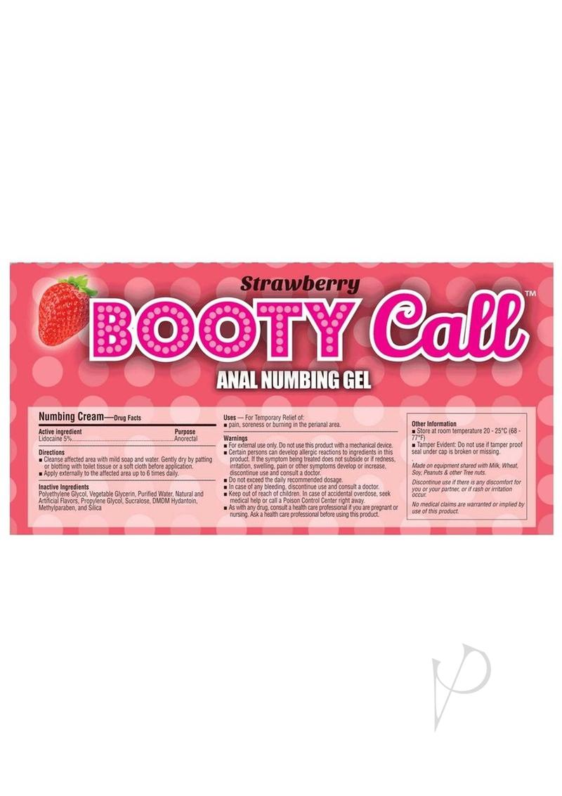 Booty Call Anal Numbing Gel 1.5oz - Strawberry Flavored Personal Lubricant for Pain Relief & Enhanced Comfort - Perfect for Anal Play, Massage & Sensual Experiences