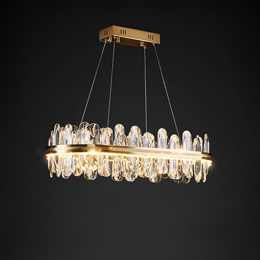 Enos Crystal Chandelier - Elegant Modern Ceiling Light Fixture for Dining Room, Bedroom & Living Room Decor | Energy Efficient LED Lighting for Home & Office Spaces