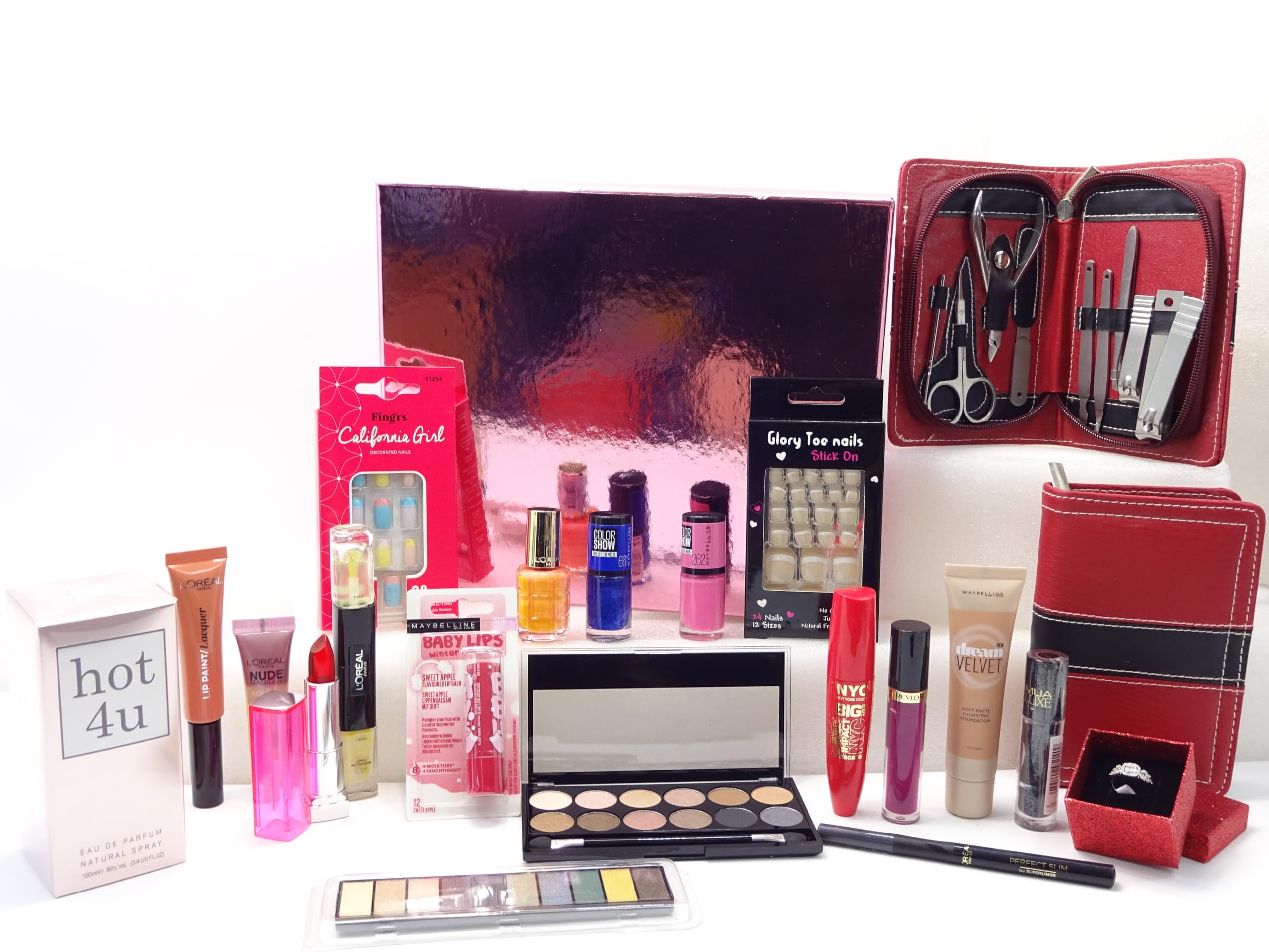 Luxury Beauty Gift Box Set - Premium Makeup Kit with Perfume, Nail Care Tools & Free Gifts (Foundation + Crystal Ring) - Perfect Birthday, Anniversary & Holiday Present for Women