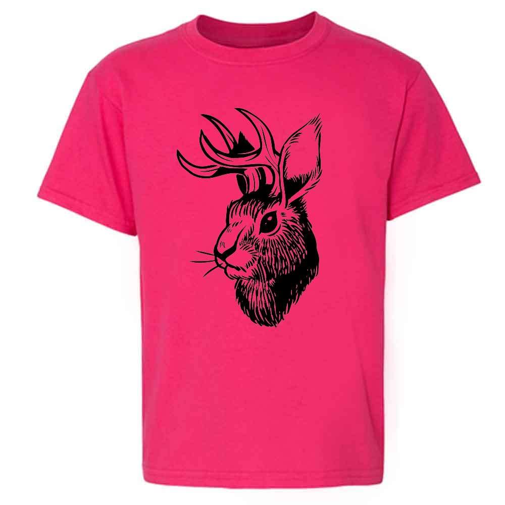 Funny Jackalope Head Western T-Shirt for Kids & Youth - Boys & Girls Graphic Tee | Perfect for Western Theme Parties, School Spirit Days & Casual Wear