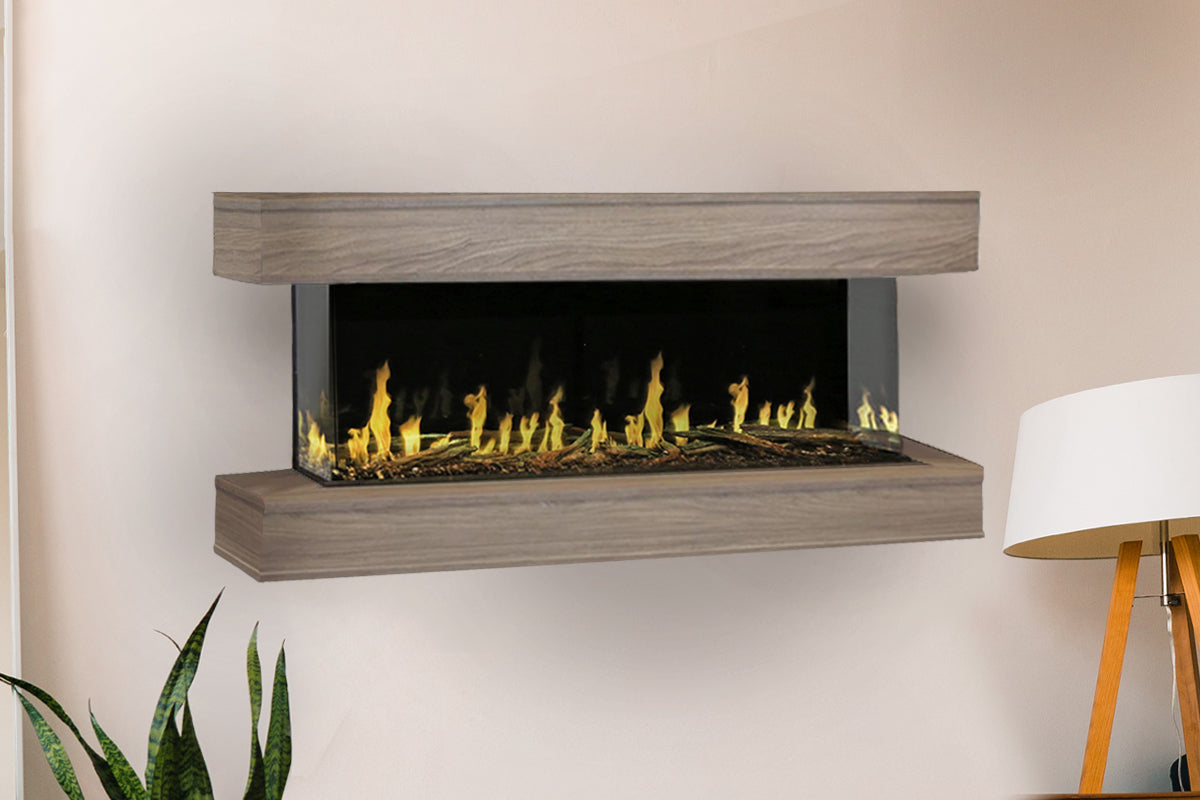 Modern Flames Orion Multi 88'' Heliovision Electric Fireplace Wall Mount - Realistic LED Flame Effect, Remote Control, Heater for Home & Office | Perfect for Living Room, Bedroom, or Coastal Style Decor
