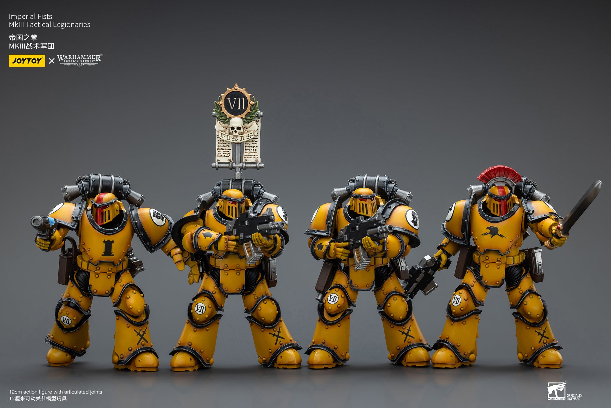 1/18 JOYTOY Warhammer The Horus Heresy Imperial Fists Legion MkIII Tactical Squad Action Figure - Collectible Military Model for Display & Wargaming Scenes