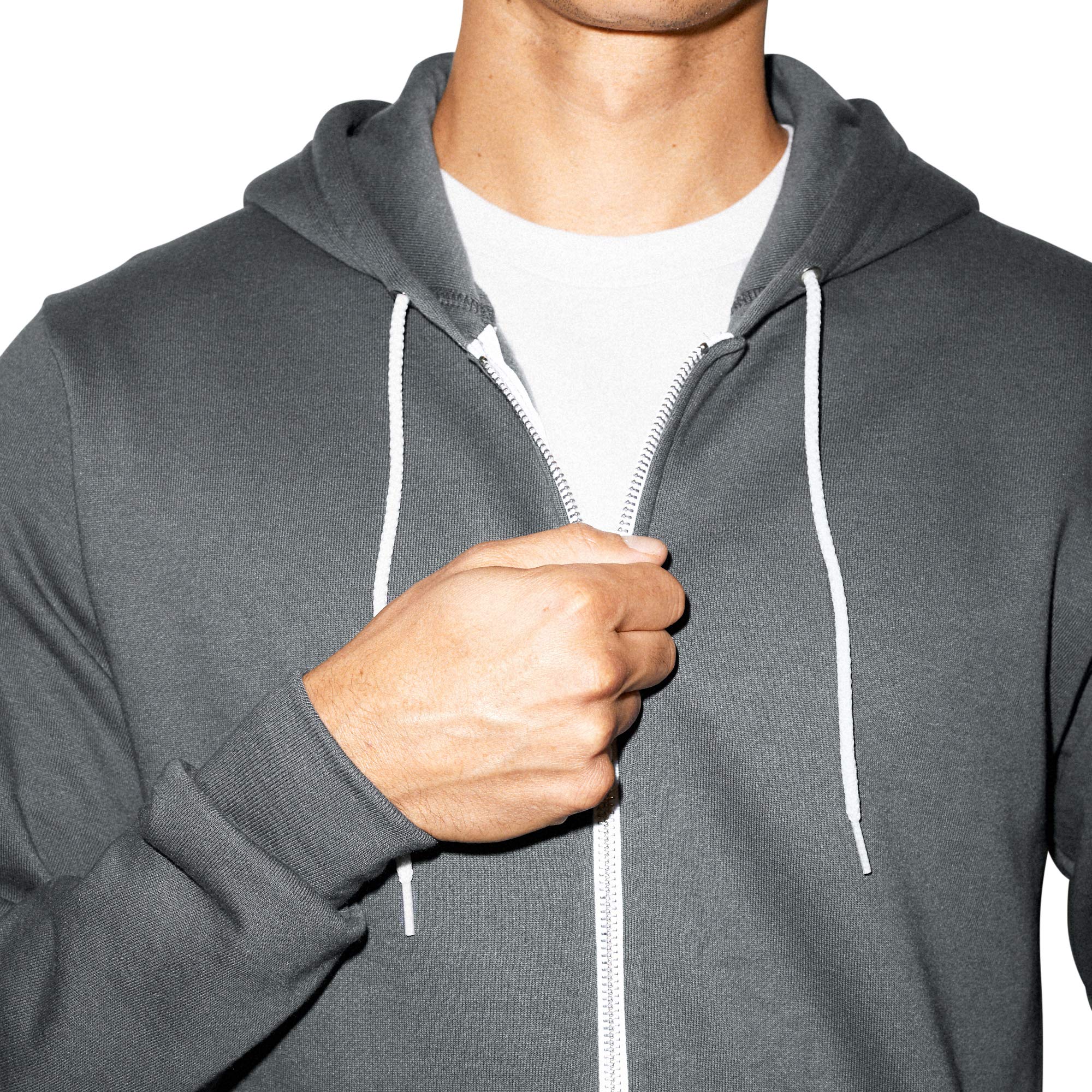 American Apparel Men's Flex Fleece Long Sleeve Zip Hoodie - Soft Comfortable Pullover for Casual Wear, Gym & Outdoor Activities
