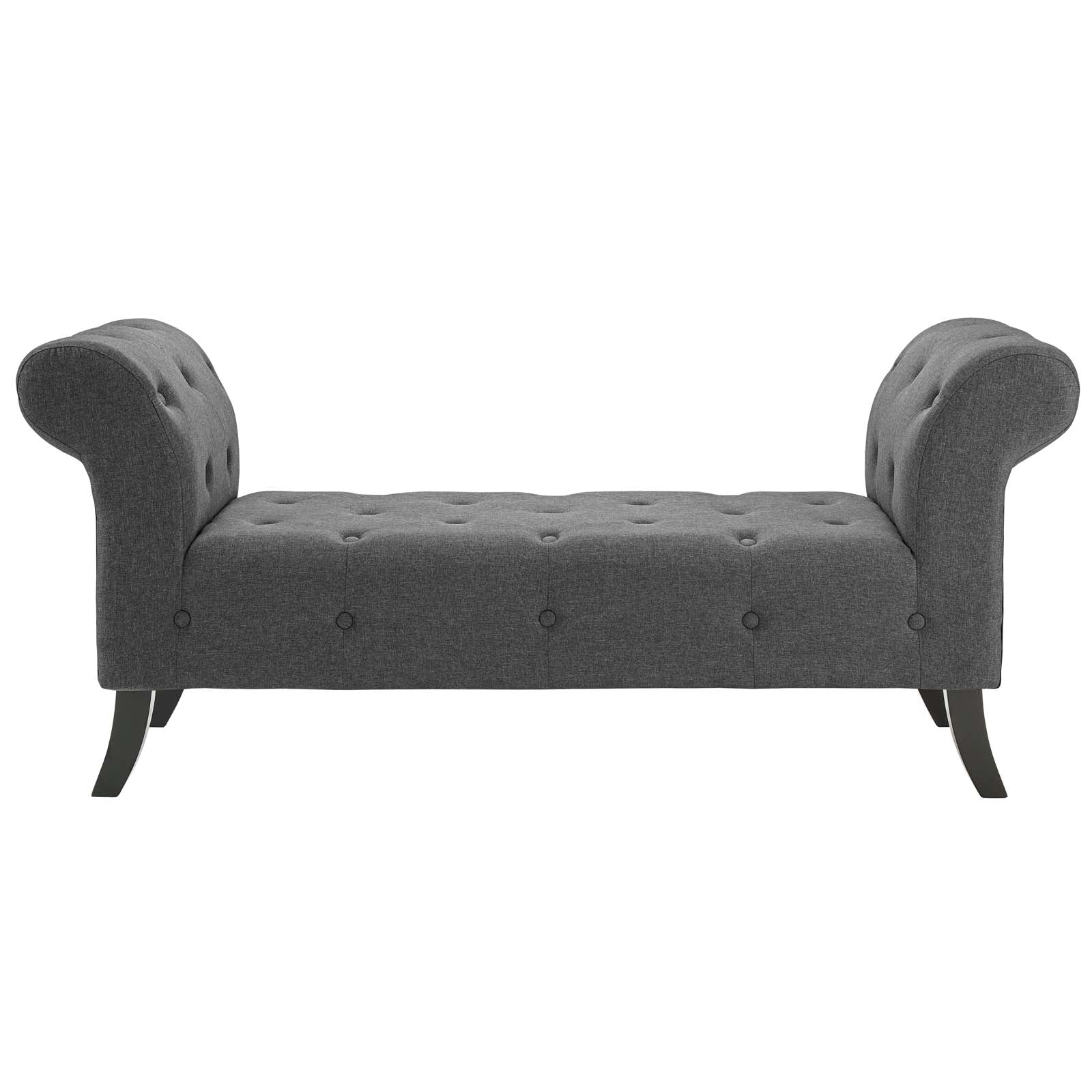 Evince Button Tufted Accent Upholstered Fabric Bench with Storage - Elegant Entryway Seating for Living Room, Bedroom & Hallway