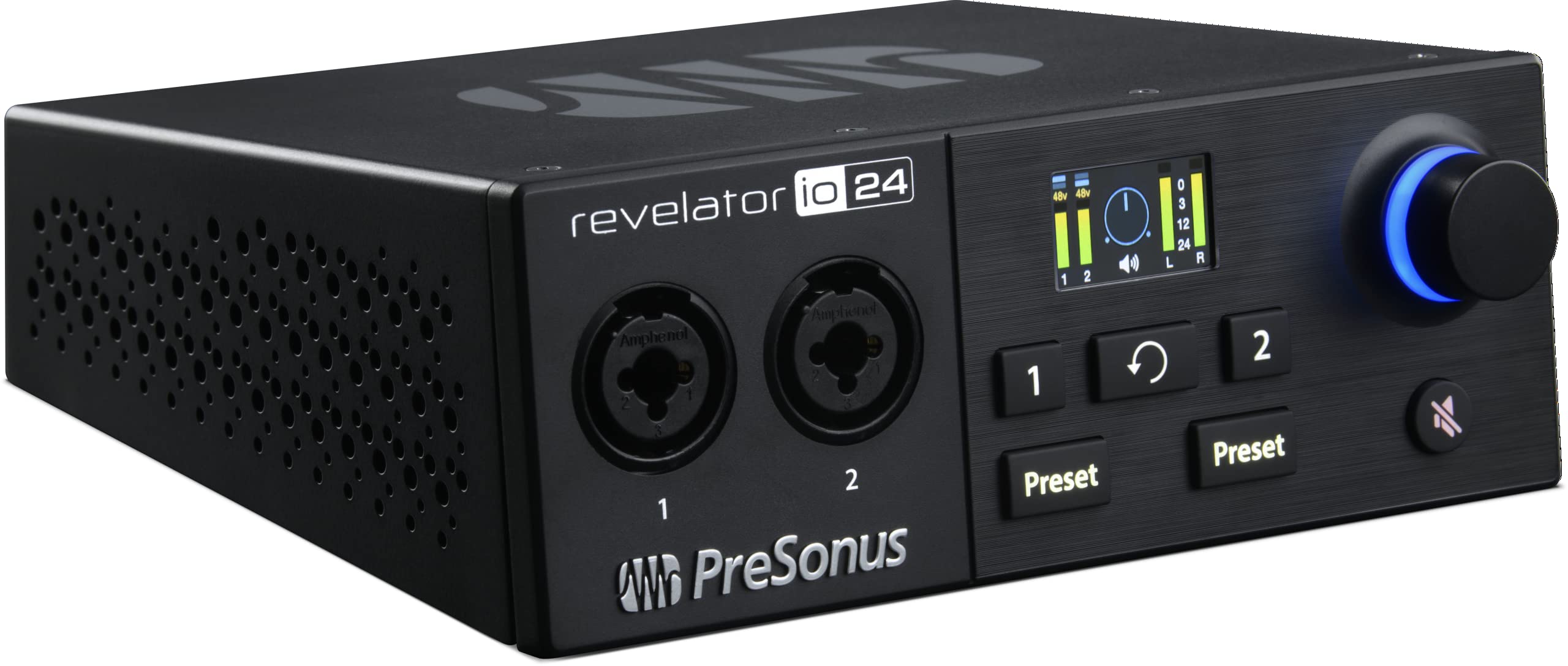 PreSonus Revelator io24 USB-C Audio Interface with Loopback Mixer & DSP Effects - Perfect for Streaming, Podcasting, Home Studio Recording & Live Performances
