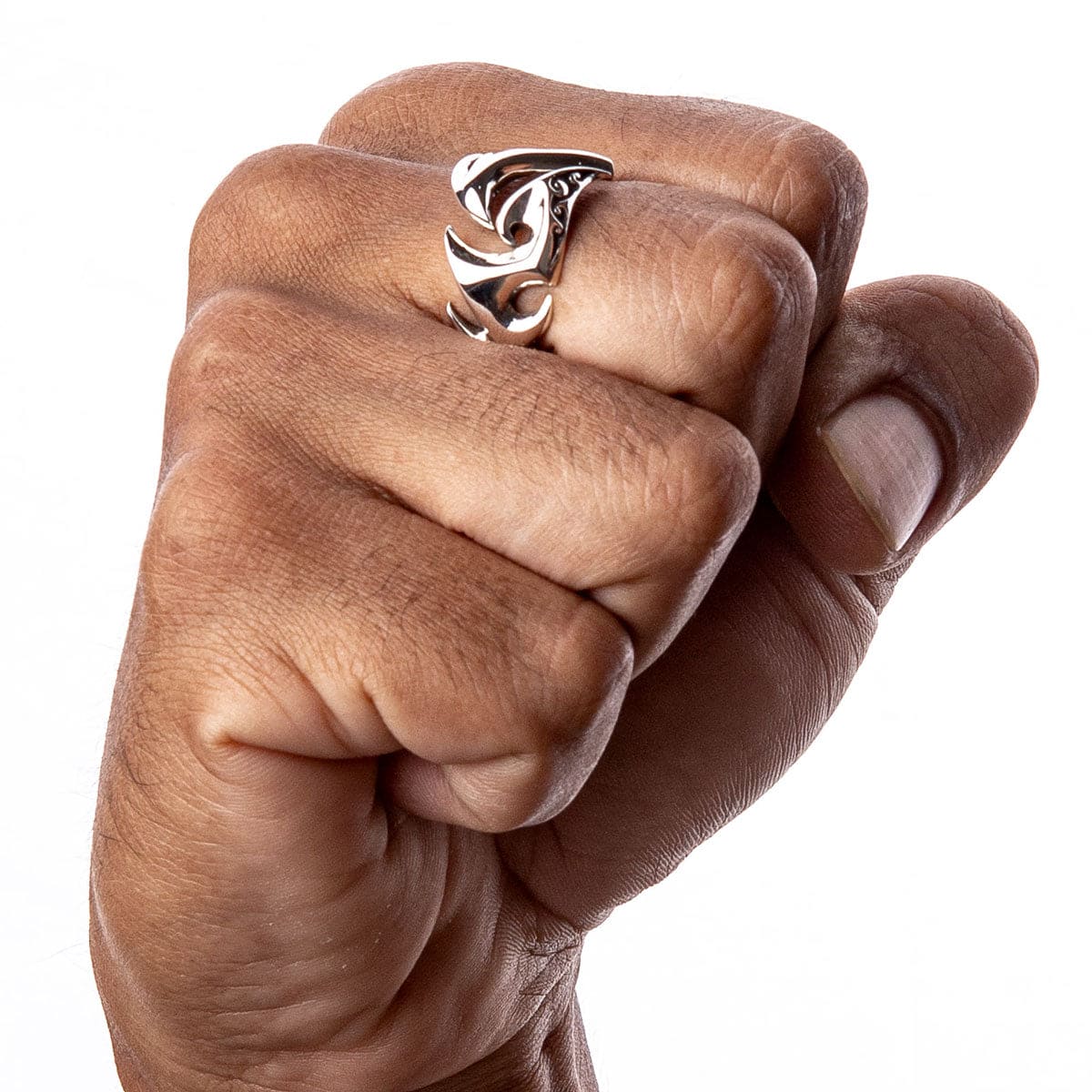 Flame Blade Tribal Tattoo Gothic Ring - Sterling Silver Men's Jewelry for Punk Rock, Gothic Fashion & Biker Style