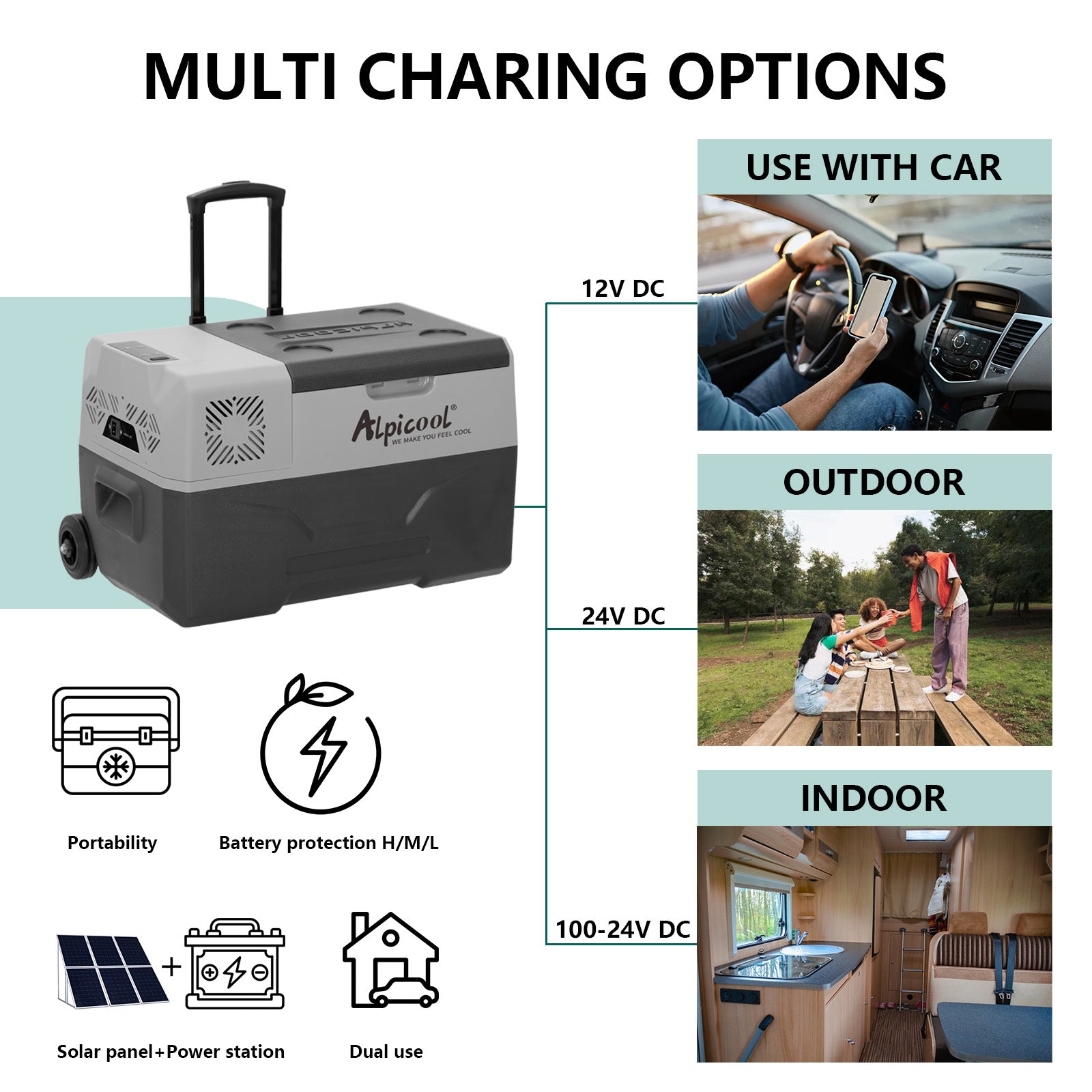 Alpicool CX30 12V Portable Car Refrigerator Freezer - 30 Quart Compact Fridge for Road Trips, Camping & Outdoor Adventures