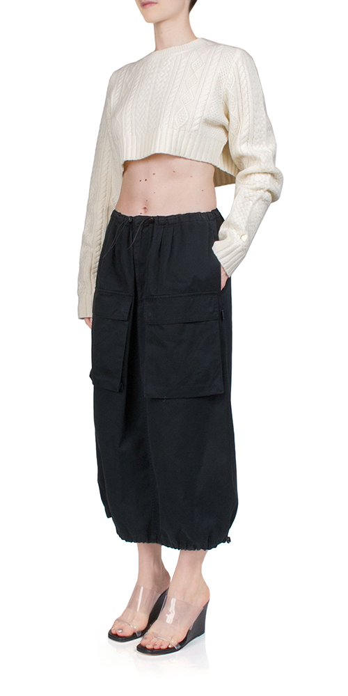 Stylish Cotton Gabardine Midi Skirt for Women - Comfortable A-Line Knee-Length Skirt with Pockets - Perfect for Office, Casual Wear & Spring Summer Outfits