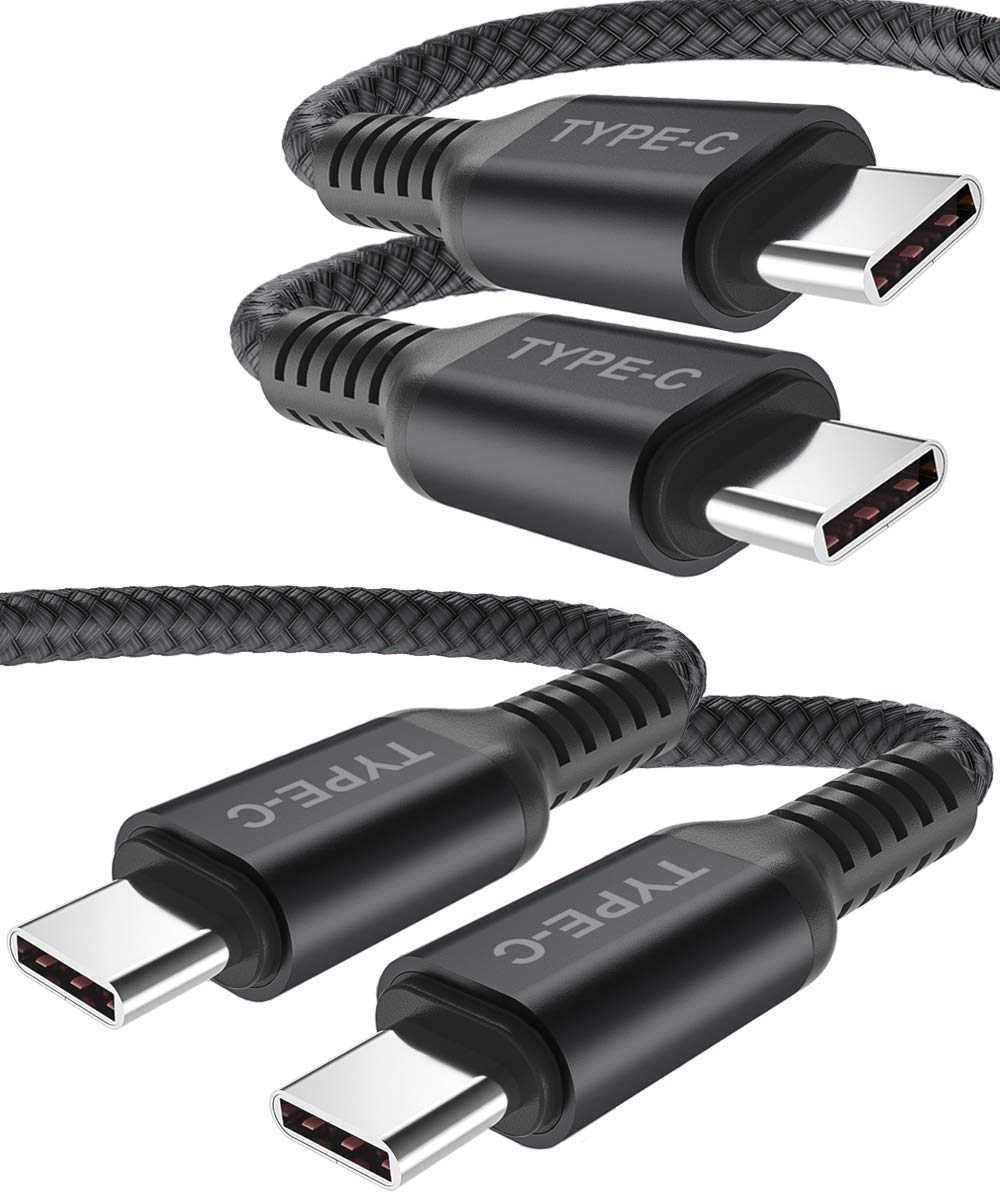 Basesailor 100W USB C to USB C Fast Charging Cable 6.6ft 2-Pack - PD Power Delivery Charger Cord for MacBook Pro/Air, iPad Pro/Air/Mini, Samsung Galaxy Z Flip/Fold, Google Pixel - Perfect for Home, Office & Travel Charging