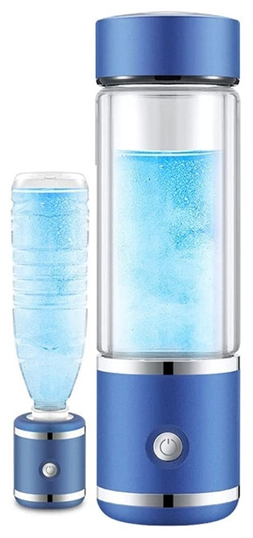 Premium Rechargeable Hydrogen Water Bottle with SPE PEM Technology - Portable Hydrogen Generator & Ionizer for Healthy Hydration - Includes Inhaler Adapter (Blue) - Perfect for Gym, Travel & Daily Detox