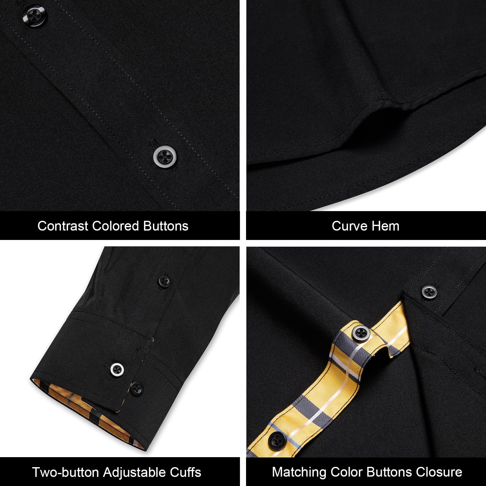 DiBanGu Men's Button Down Dress Shirts | Long Sleeve Casual Business Shirt | Regular Fit Cotton Blend with Contrast Inner Collar | Perfect for Office, Interviews & Formal Events