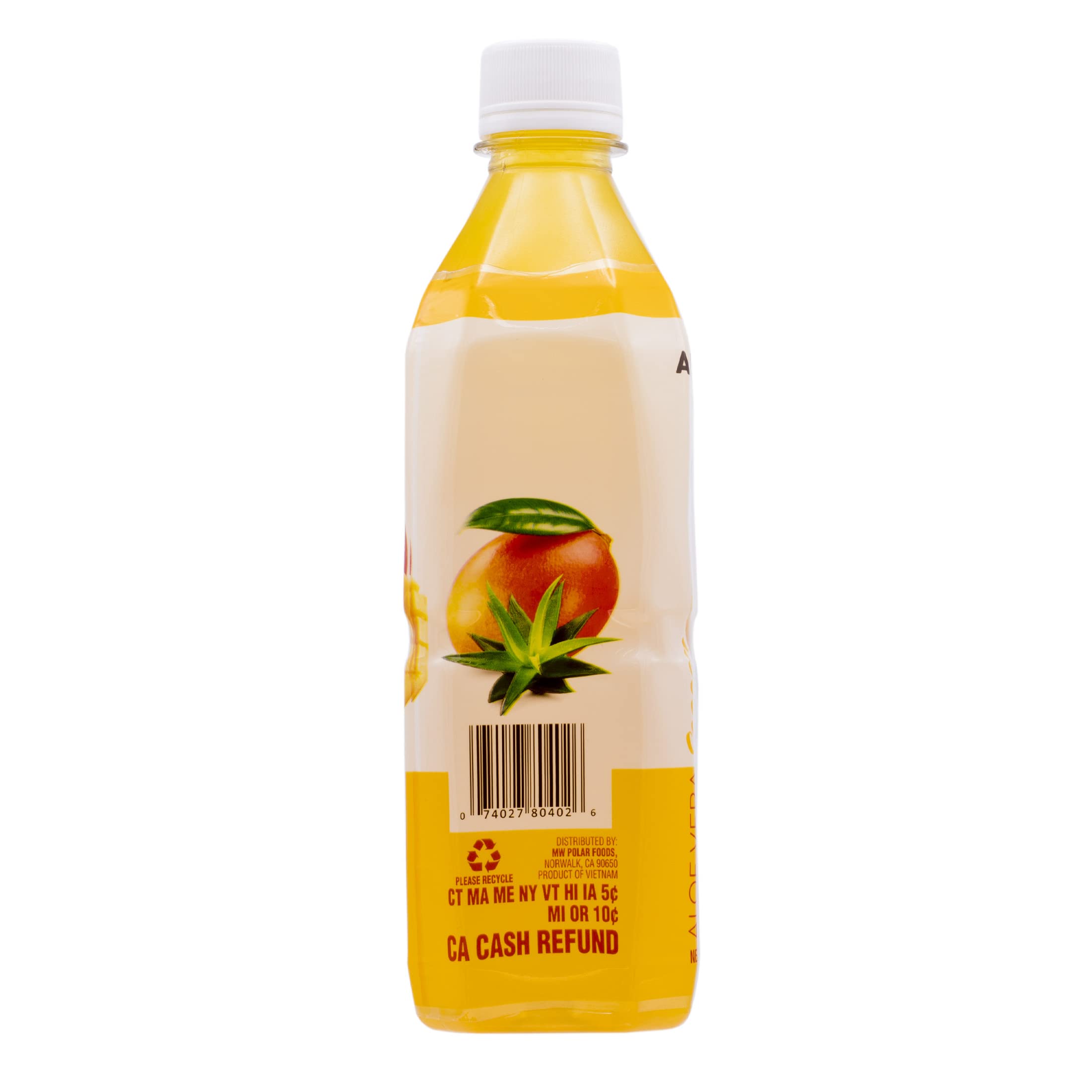 Organic Aloe Vera Juice Drink with Real Pulp - Refreshing Mango Flavor, 16.9 fl oz (12 Pack) | Hydrating Beverage for Summer, Post-Workout Recovery & Healthy Digestion