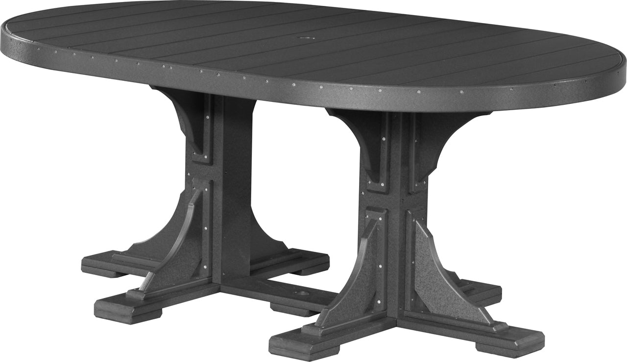 LuxCraft 4' x 6' Oval Dining Table Set for 6 - Modern Kitchen & Dining Room Furniture - Perfect for Family Gatherings, Dinner Parties & Small Spaces