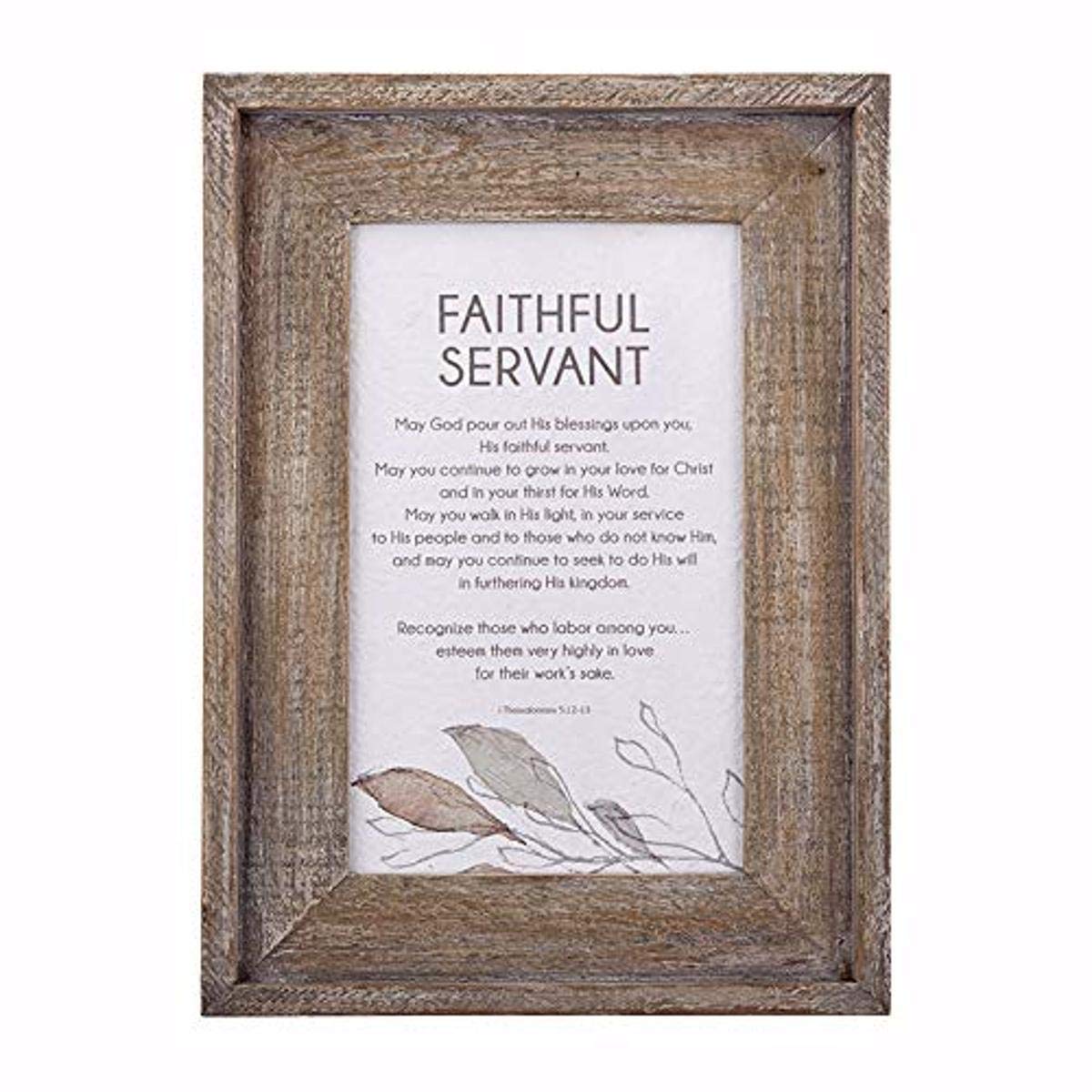 Pastor Appreciation Rustic Wall Art with Scripture - 11 x 15 Inch Faithful Servant Christian Home Decor - Perfect for Church, Office & Spiritual Gifts