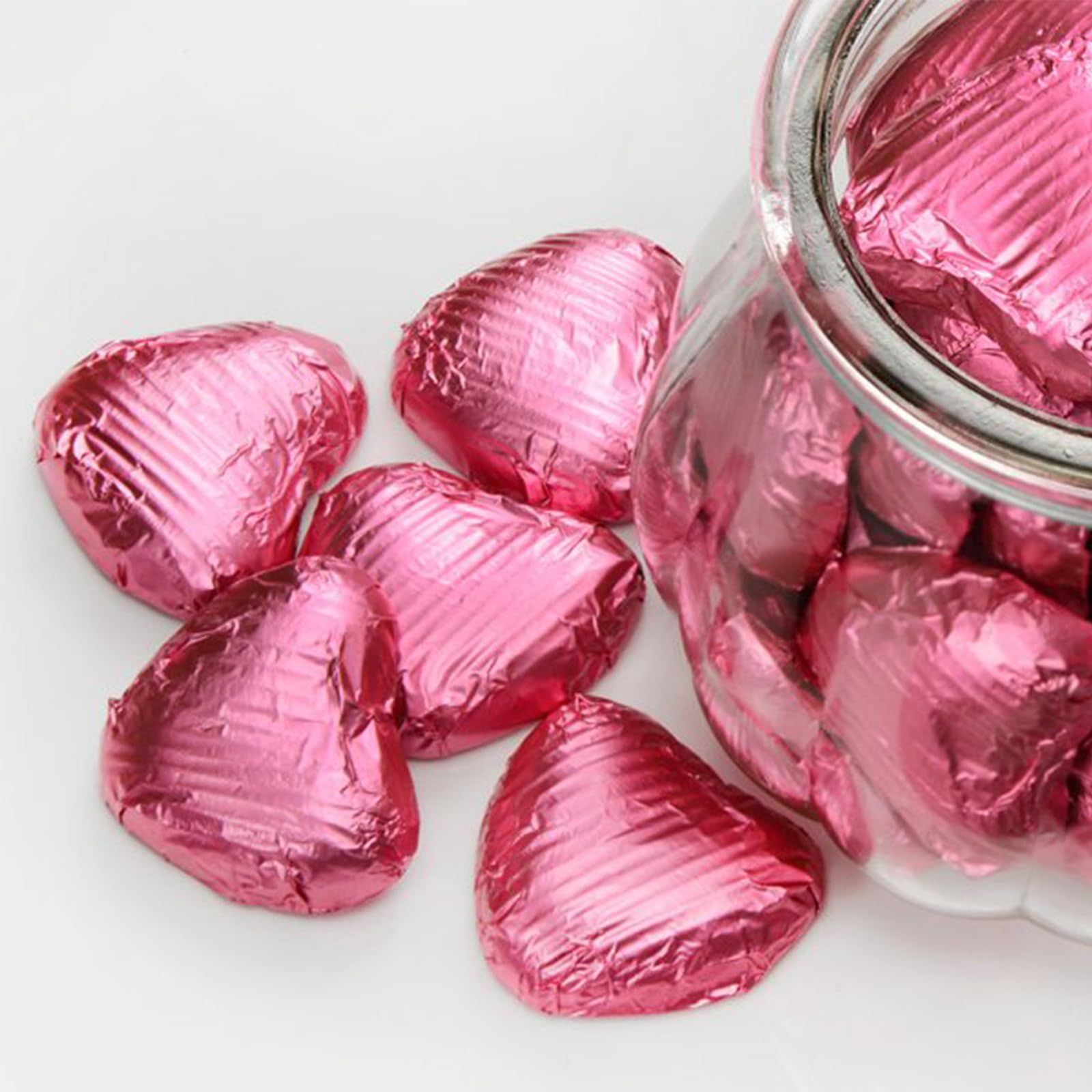 100PCS Pink Foil Candy Wrappers - 4x4 Inch DIY Chocolate Bar Wrappers for Homemade Candies, Chocolates, Cakes & Party Favors - Perfect for Birthday, Wedding & Holiday Gift Packaging