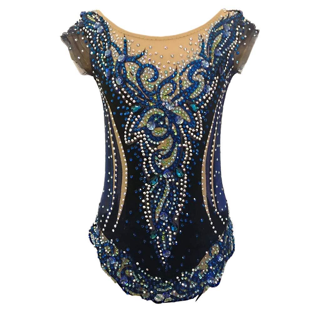 Kmgjc Women's & Girls' Rhythmic Gymnastics Leotard - Sleeveless Competition Dancewear for Performances & Training