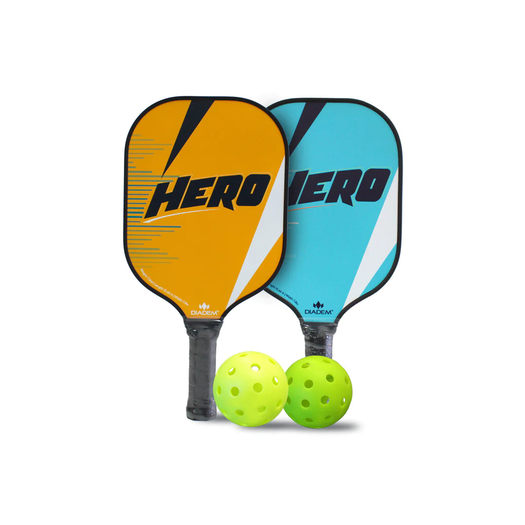 Premium Diadem Hero Pickleball Paddles Set - USAPA Approved Starter Kit for Beginners & Intermediate Players - Perfect for Outdoor & Indoor Court Games, Tournaments & Family Fun