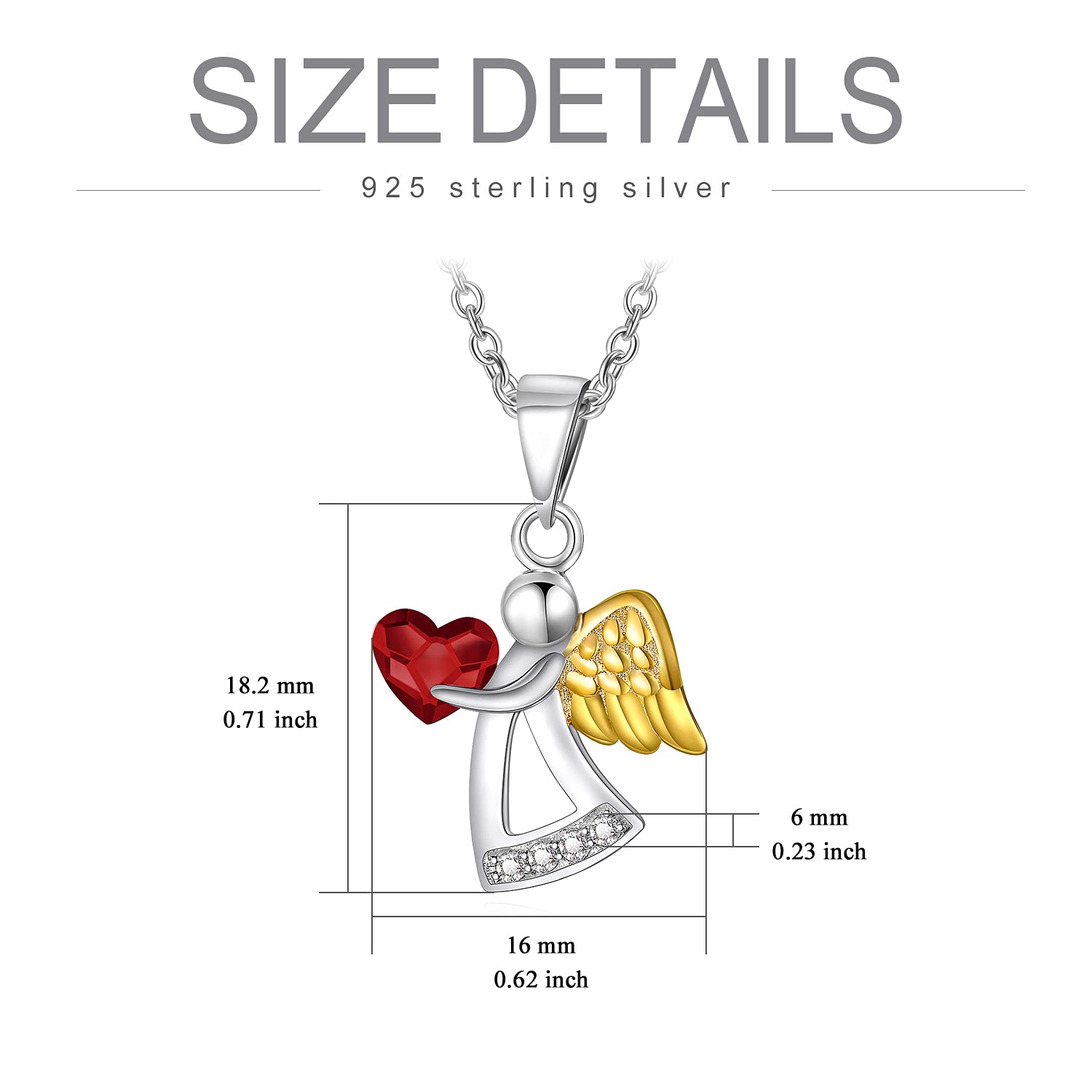 AOBOCO 925 Sterling Silver Guardian Angel Pendant Necklace for Women - Elegant Birthday Gift, Christmas Present, Graduation Jewelry - Perfect for Daily Wear, Special Occasions & Spiritual Protection