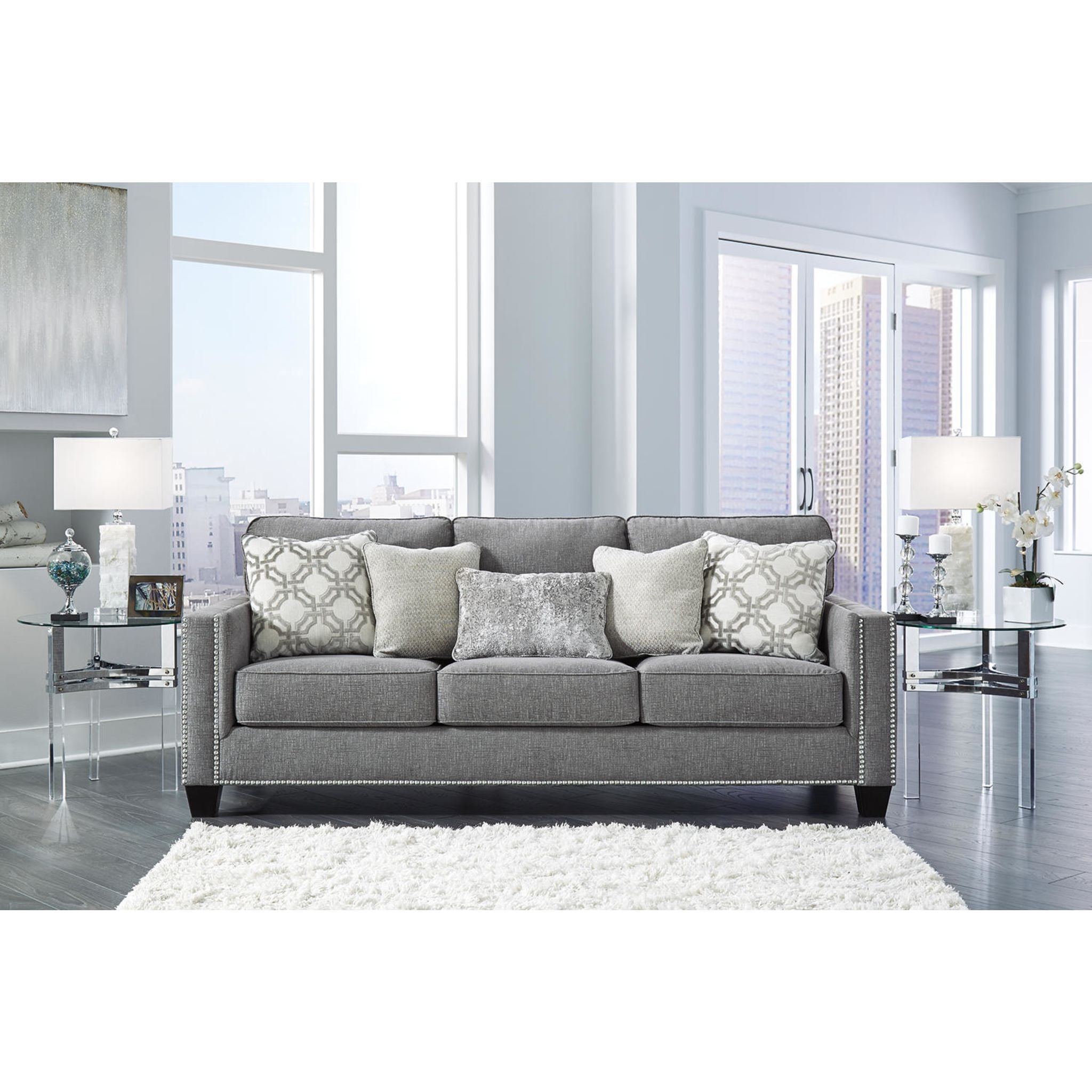 Barrali Modern Sofa in Soft Gray - Comfortable Living Room Couch for Small Spaces, Apartments & Cozy Home Decor